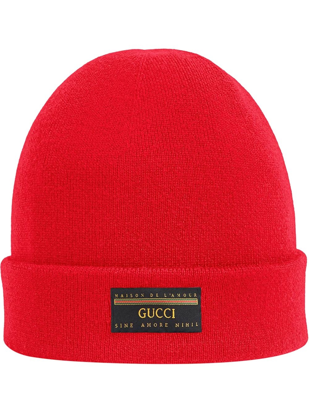 logo patch beanie hat - 1