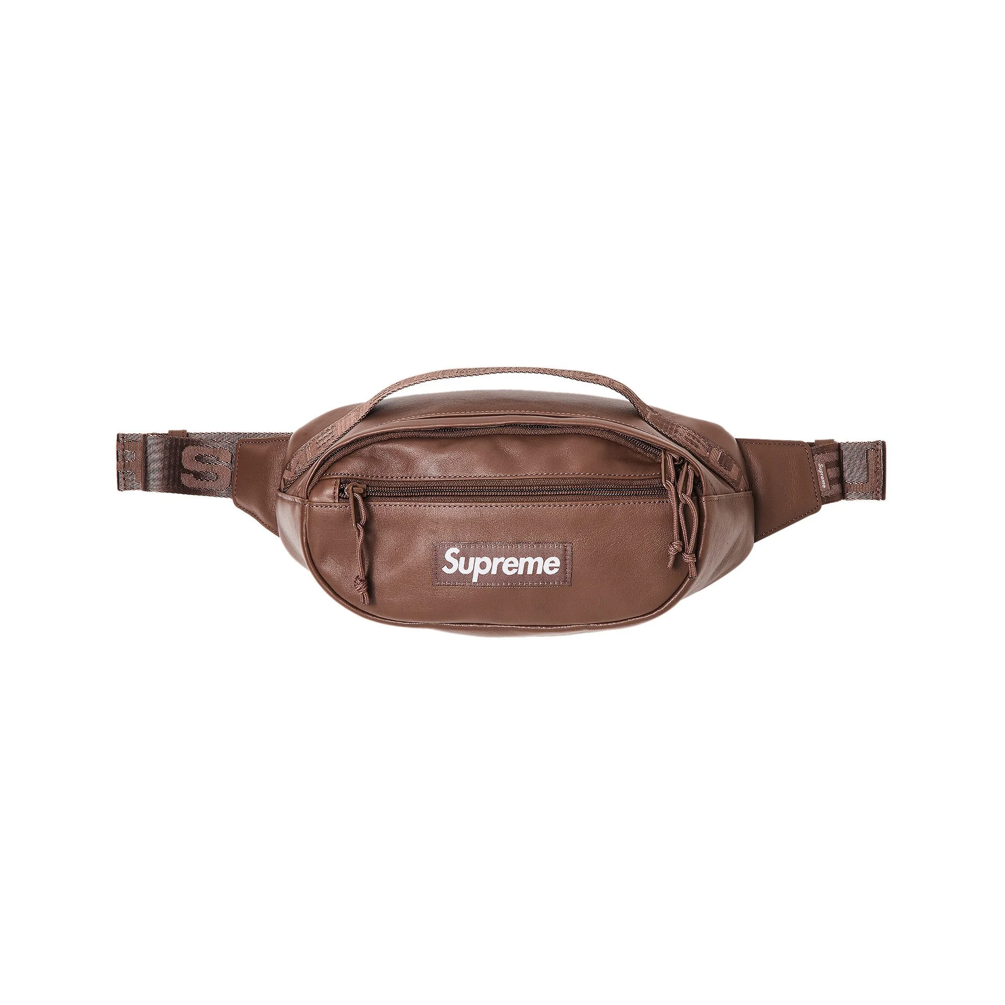 Supreme Leather Waist Bag 'Brown' - 1