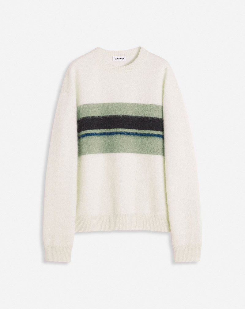 STRIPED BRUSHED MOTHERHAIR SWEATER - 1