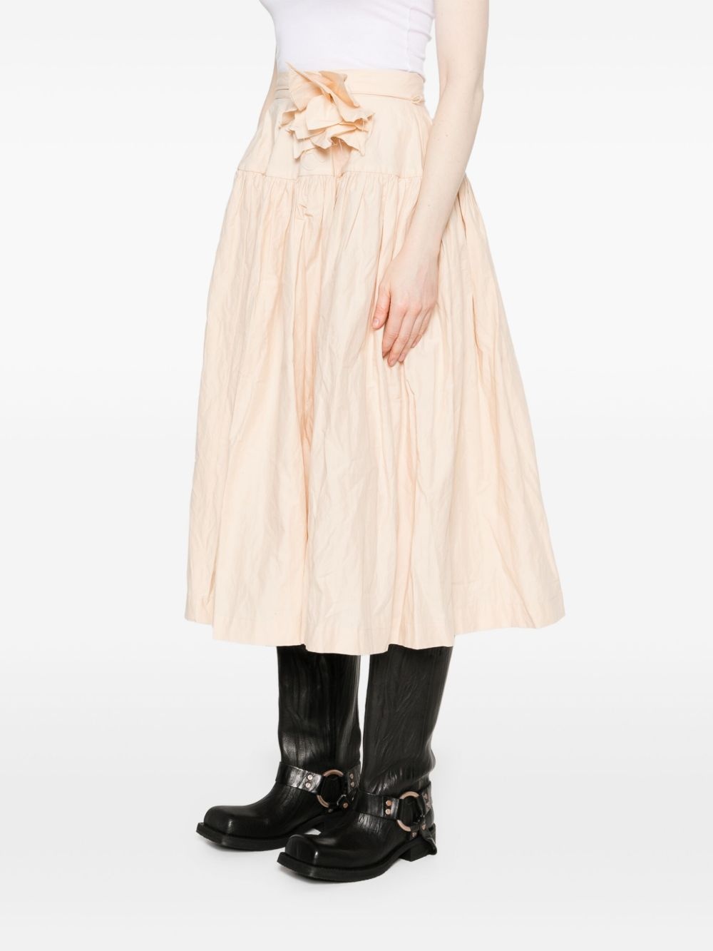 wrinkled midi skirt - 3