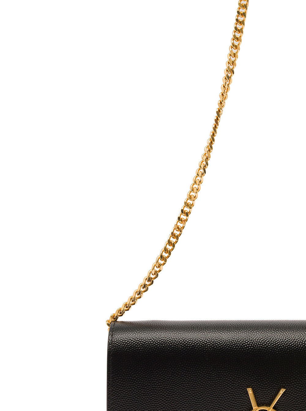 Saint Laurent Women 'Kate' Black Clutch With Cassandre And Tassel Detail In Grain De Poudre Leather  - 3