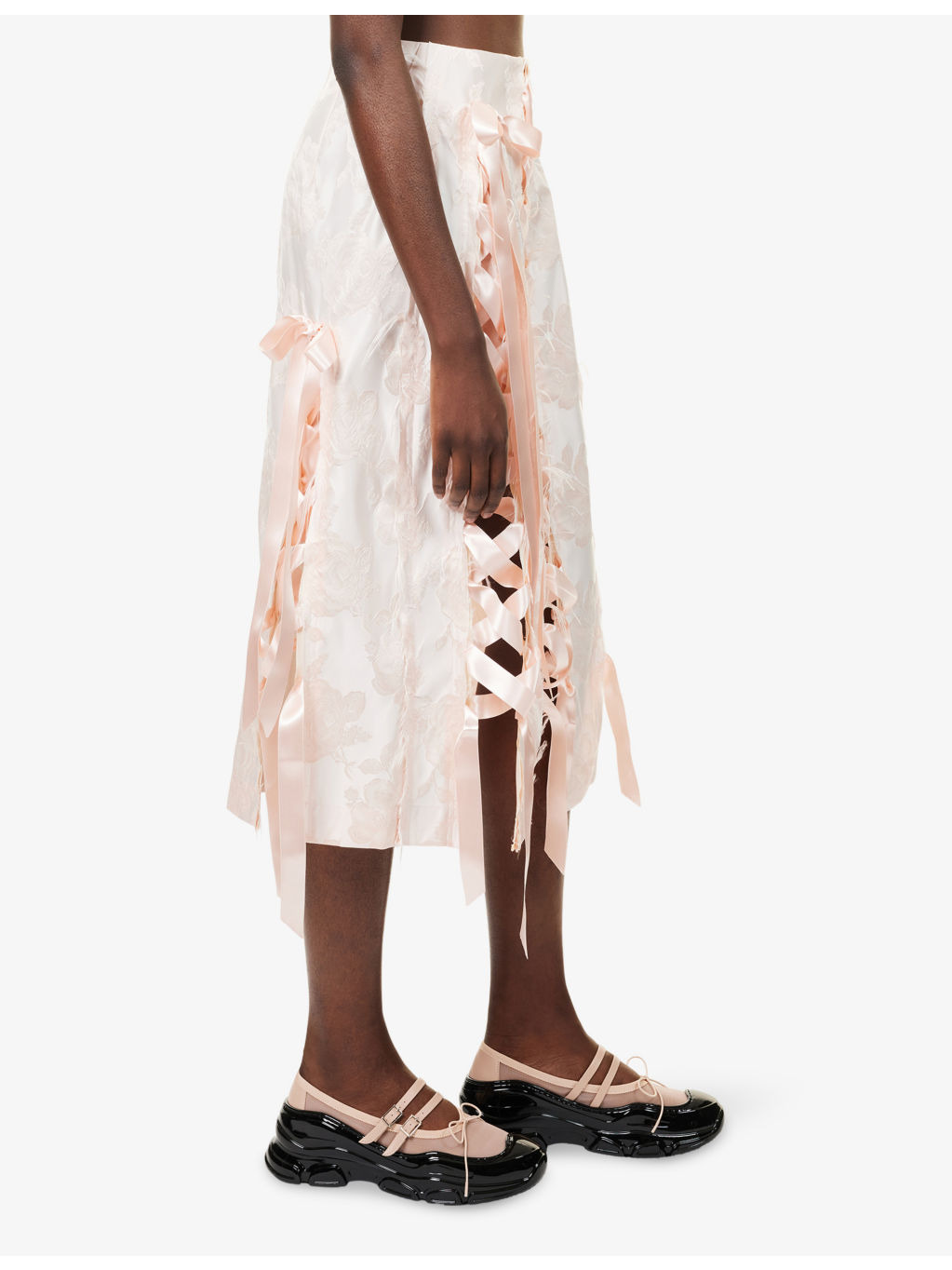 Unraveling Ribbon Brocade Midi Skirt - 3