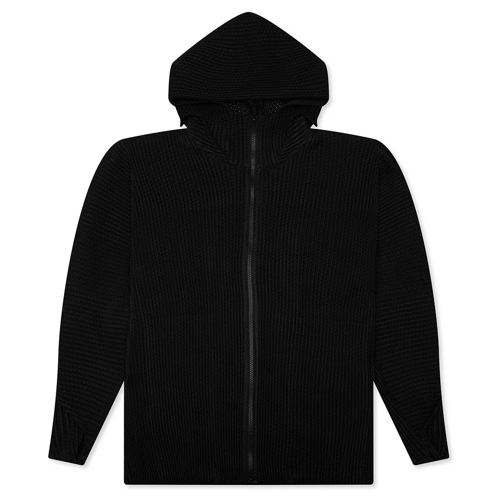 WICKERWORK MESH ZIP-UP - BLACK - 1