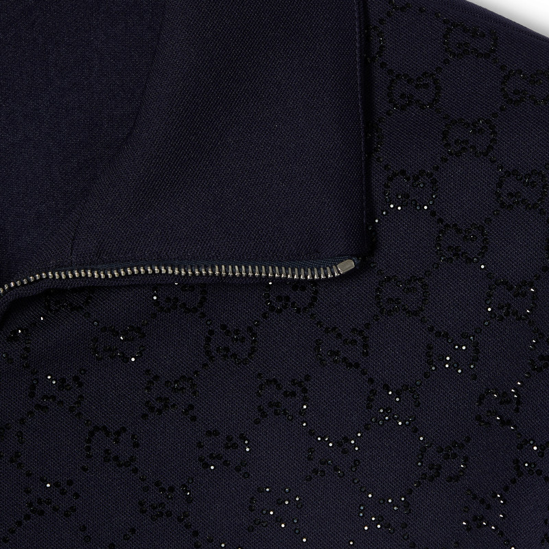 Technical jersey zip jacket with crystals 5