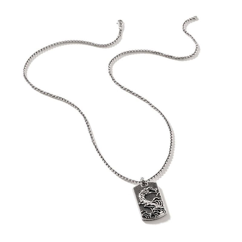Naga Tag Necklace, Sterling Silver 4