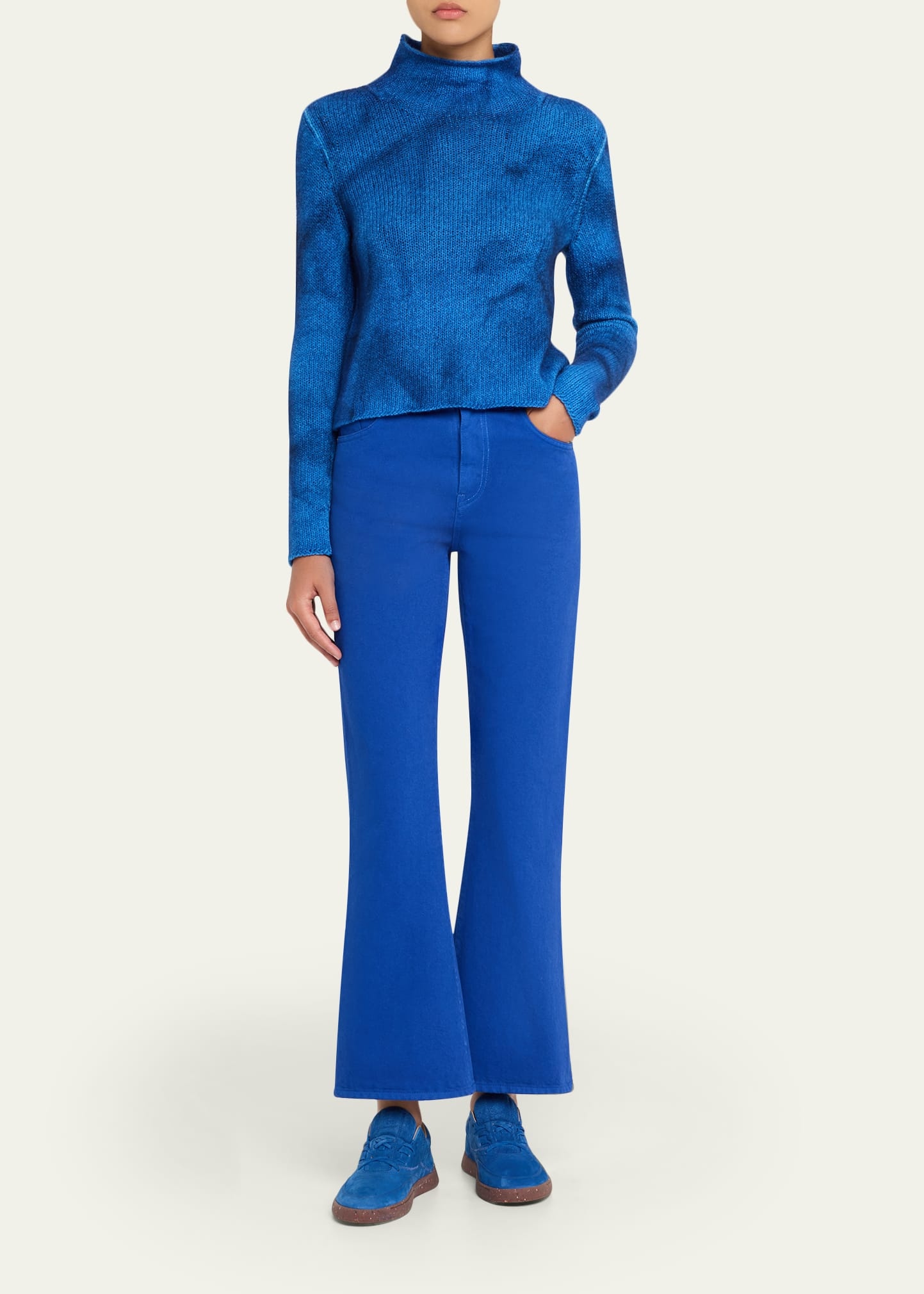 Daina Cropped Cashmere Turtleneck Sweater - 2