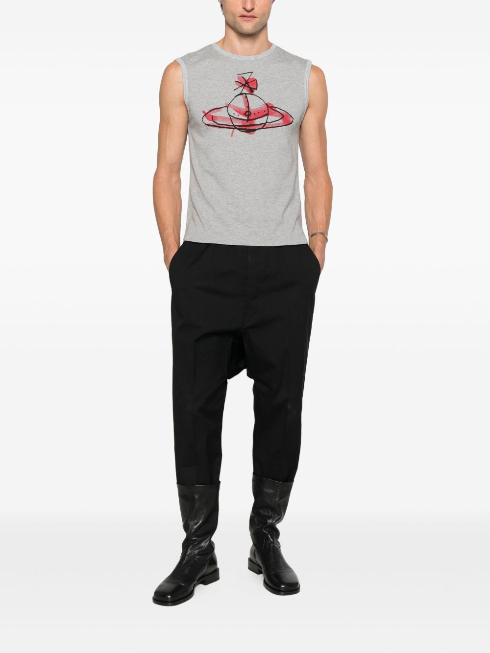 DRAWN-ORB SLEEVELESS TOP - 3