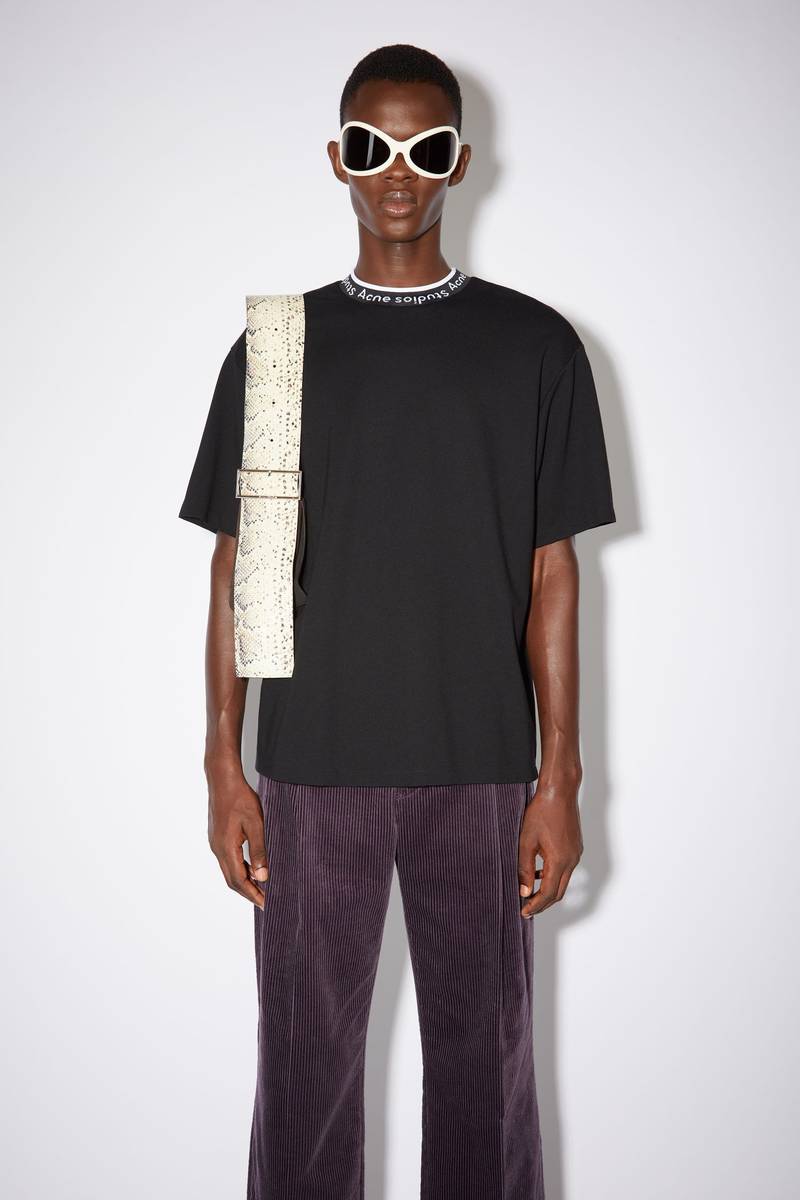 Acne Studios Logo rib t-shirt - Black outlook