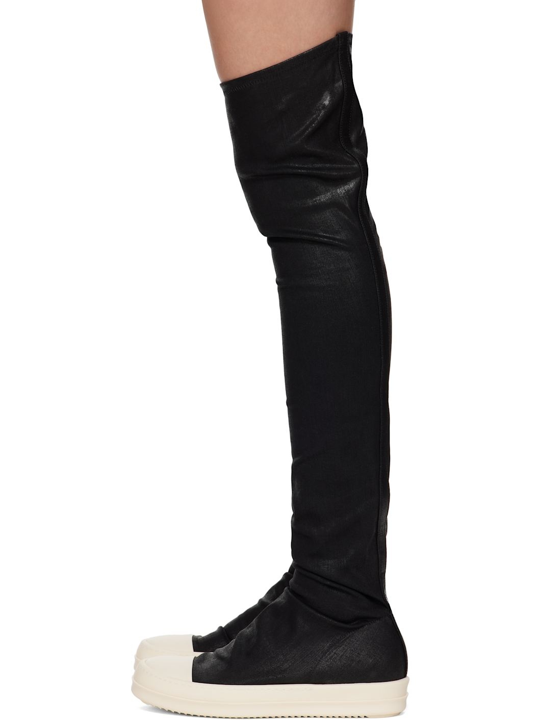 Black Hollywood High-Sock Sneaks Tall Boots - 3