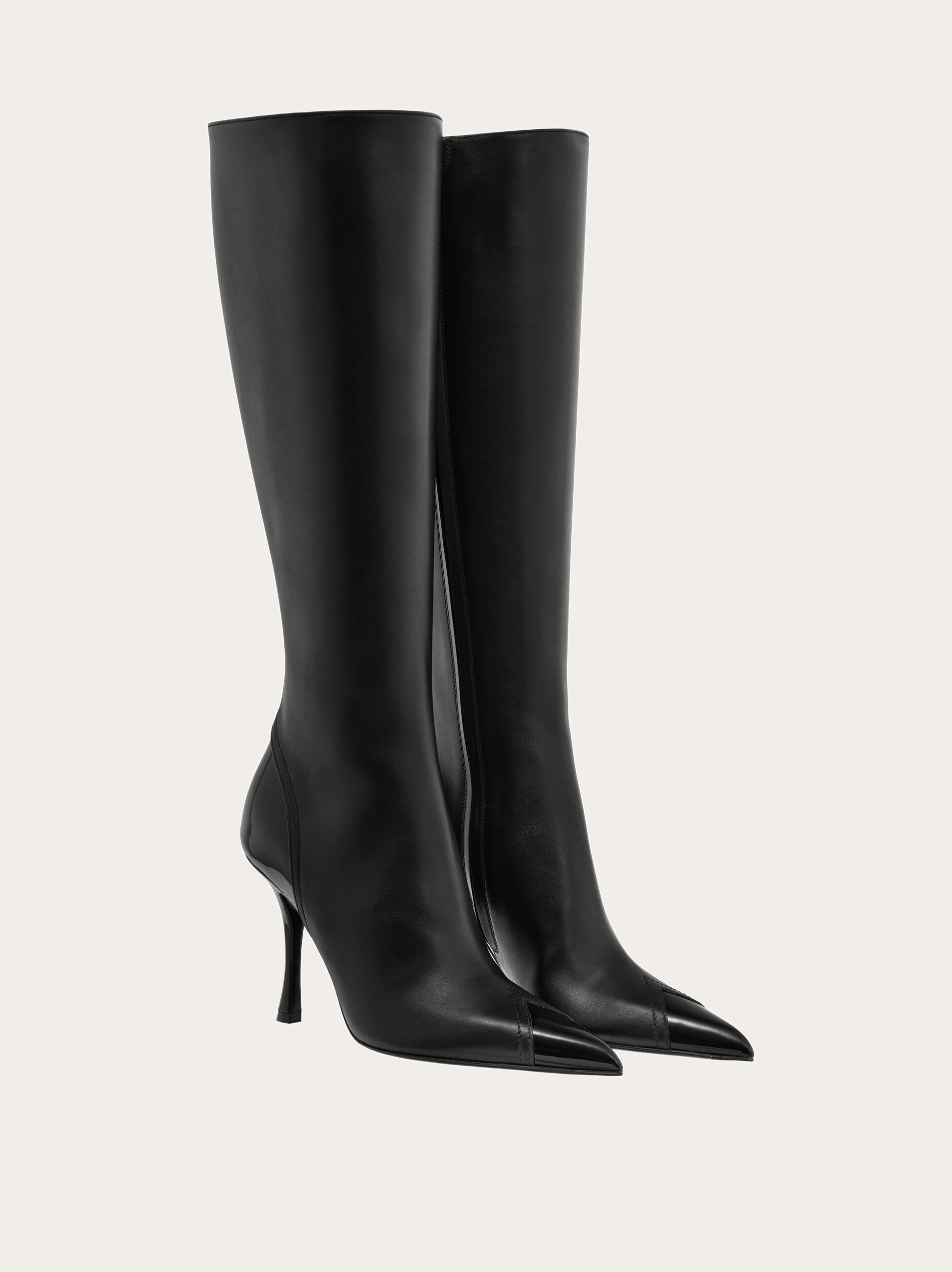 Knee high boot with inlays - 3