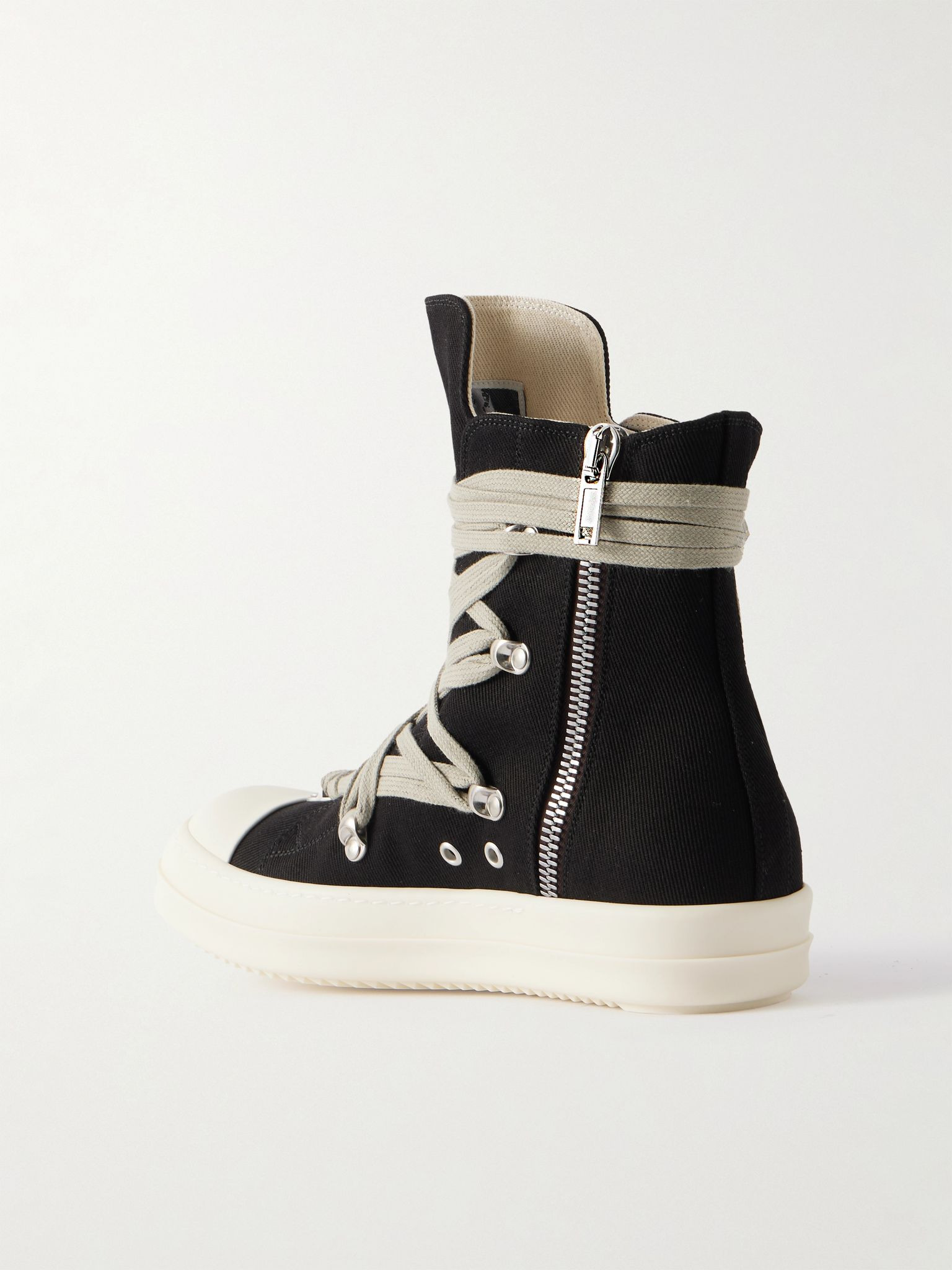 Megalace Denim High-Top Sneakers Black - 4