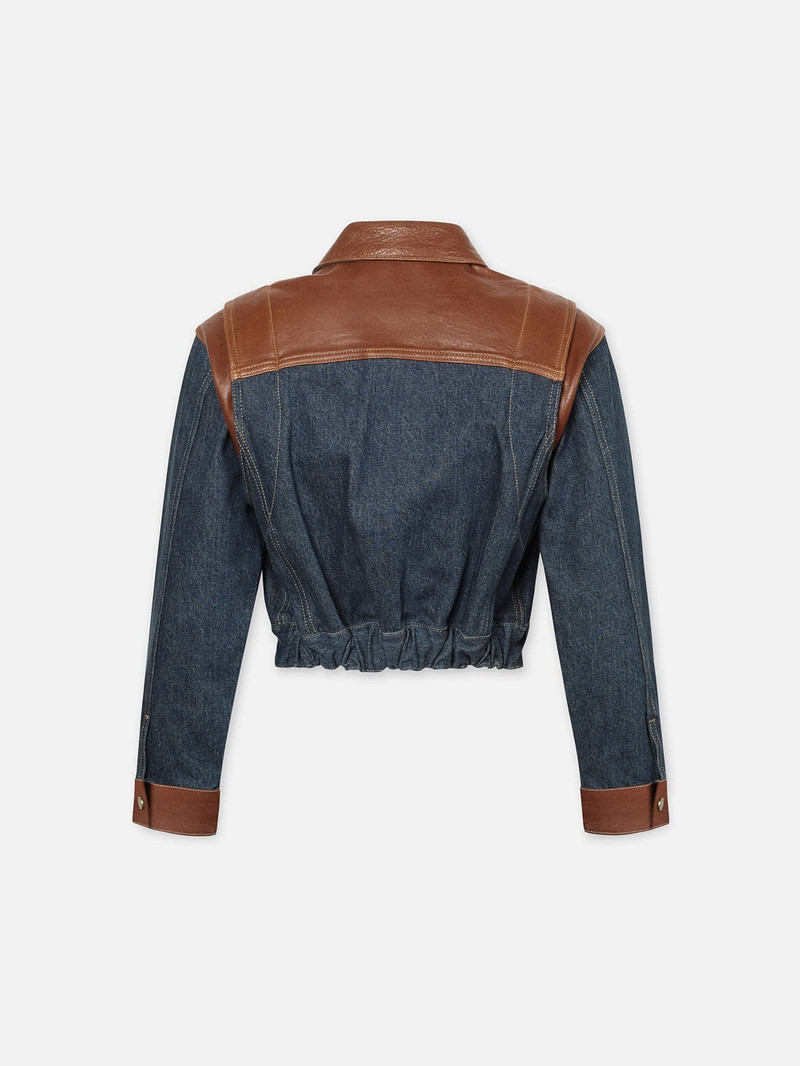 FRAME Atelier Denim & Leather Bomber in Arlow outlook