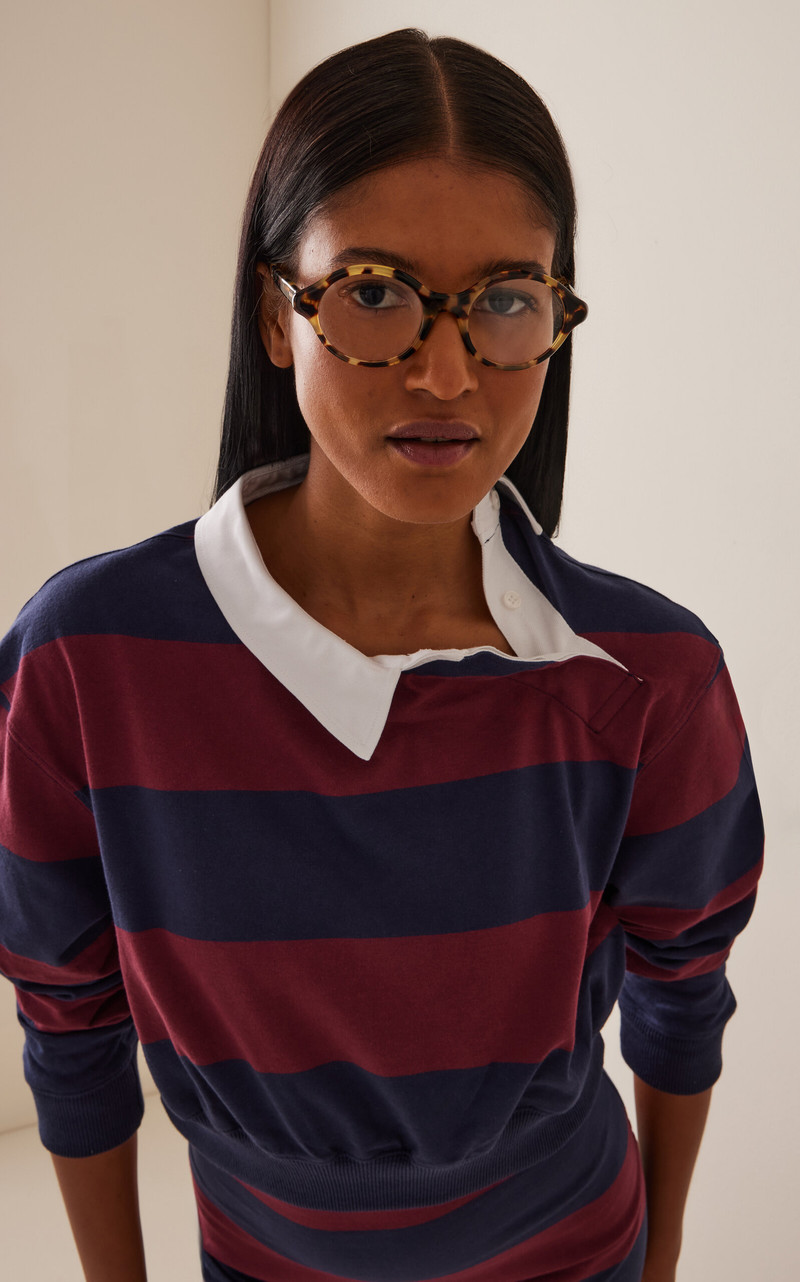 Loewe Epsilon Slim Round-Frame Acetate Glasses brown outlook