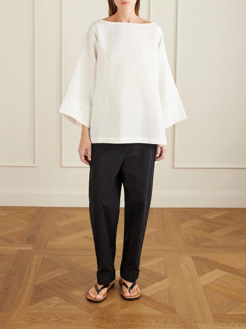 The Row Junia Oversized Linen Blouse outlook