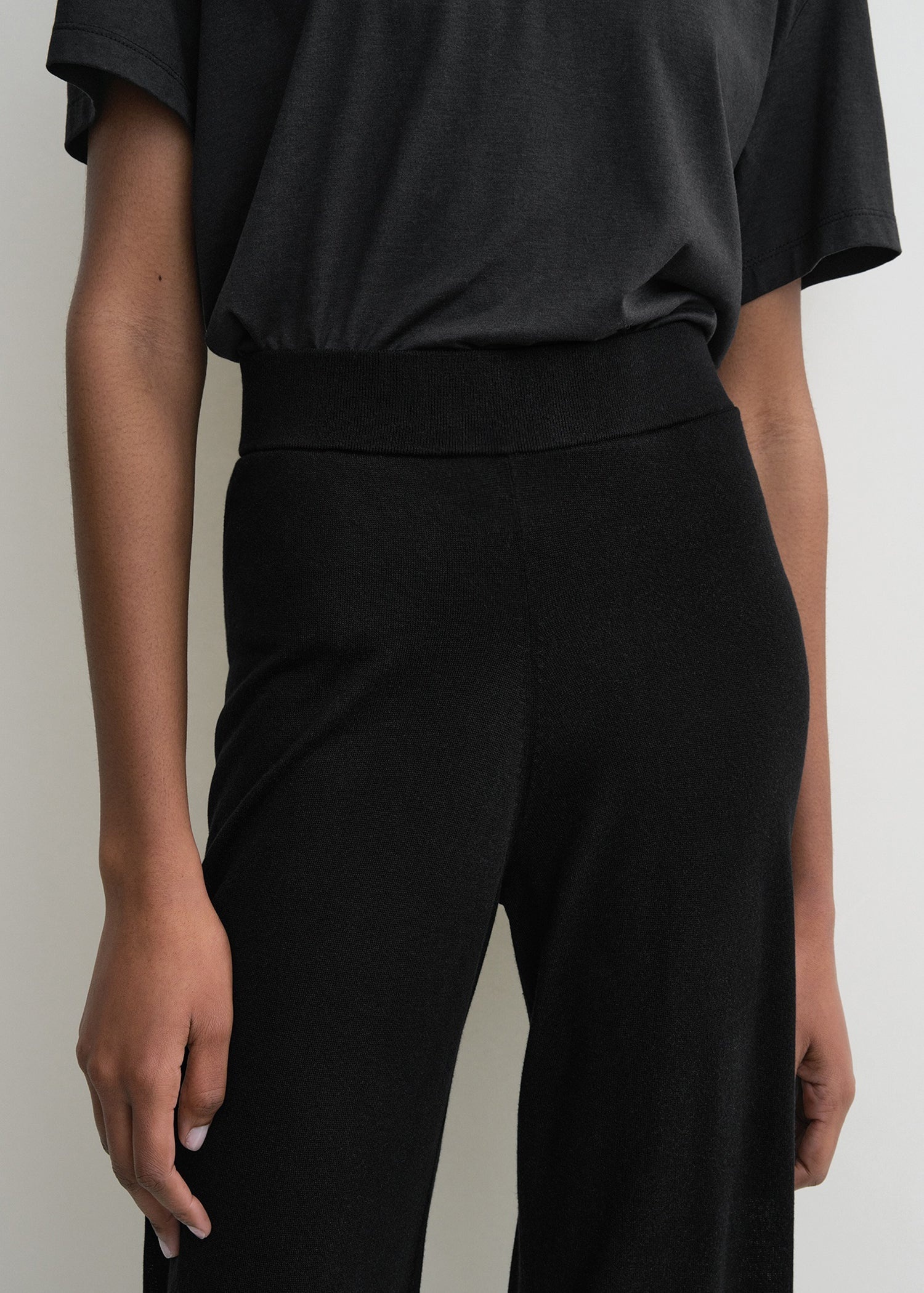 Wide knit trousers black - 5