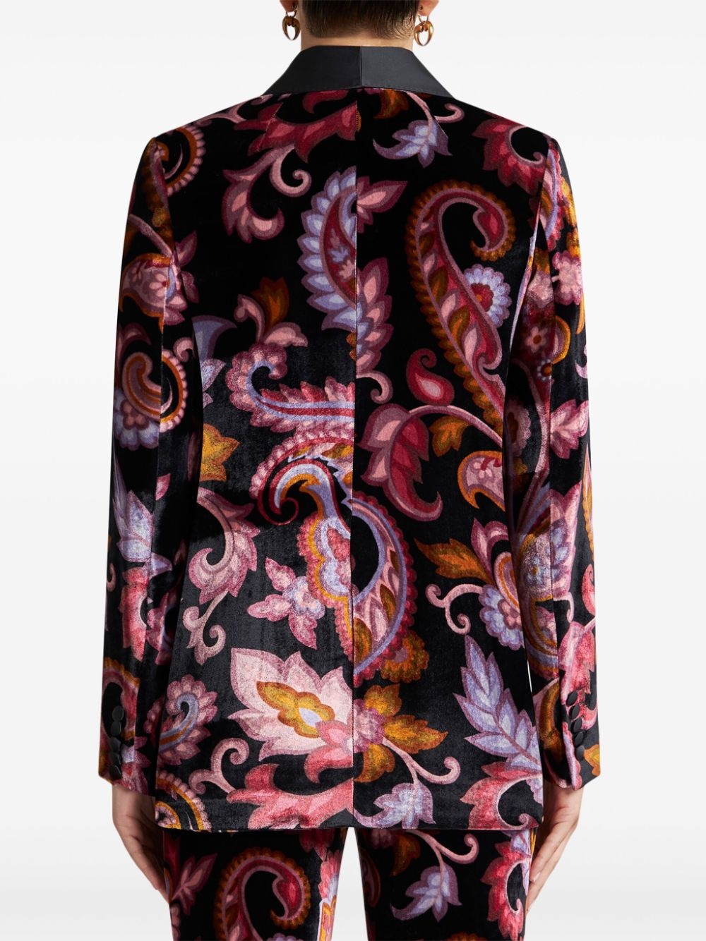 velvet jacquard blazer - 4