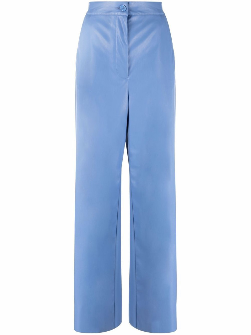 faux-leather straight-leg trousers 1