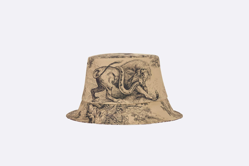 Dior Reversible Teddy-D Toile de Jouy Small Brim Bucket Hat outlook