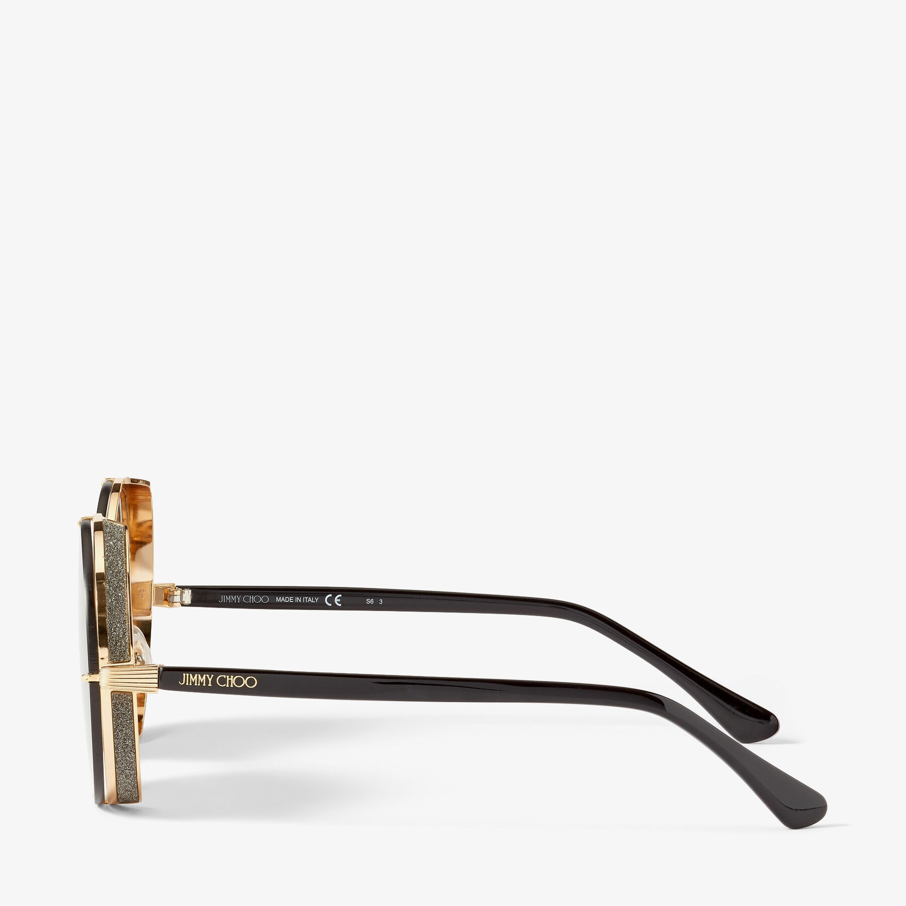 Lilo
Rose Gold Metal Round Sunglasses with Grey-Shaded Gold Mirror Lenses - 2