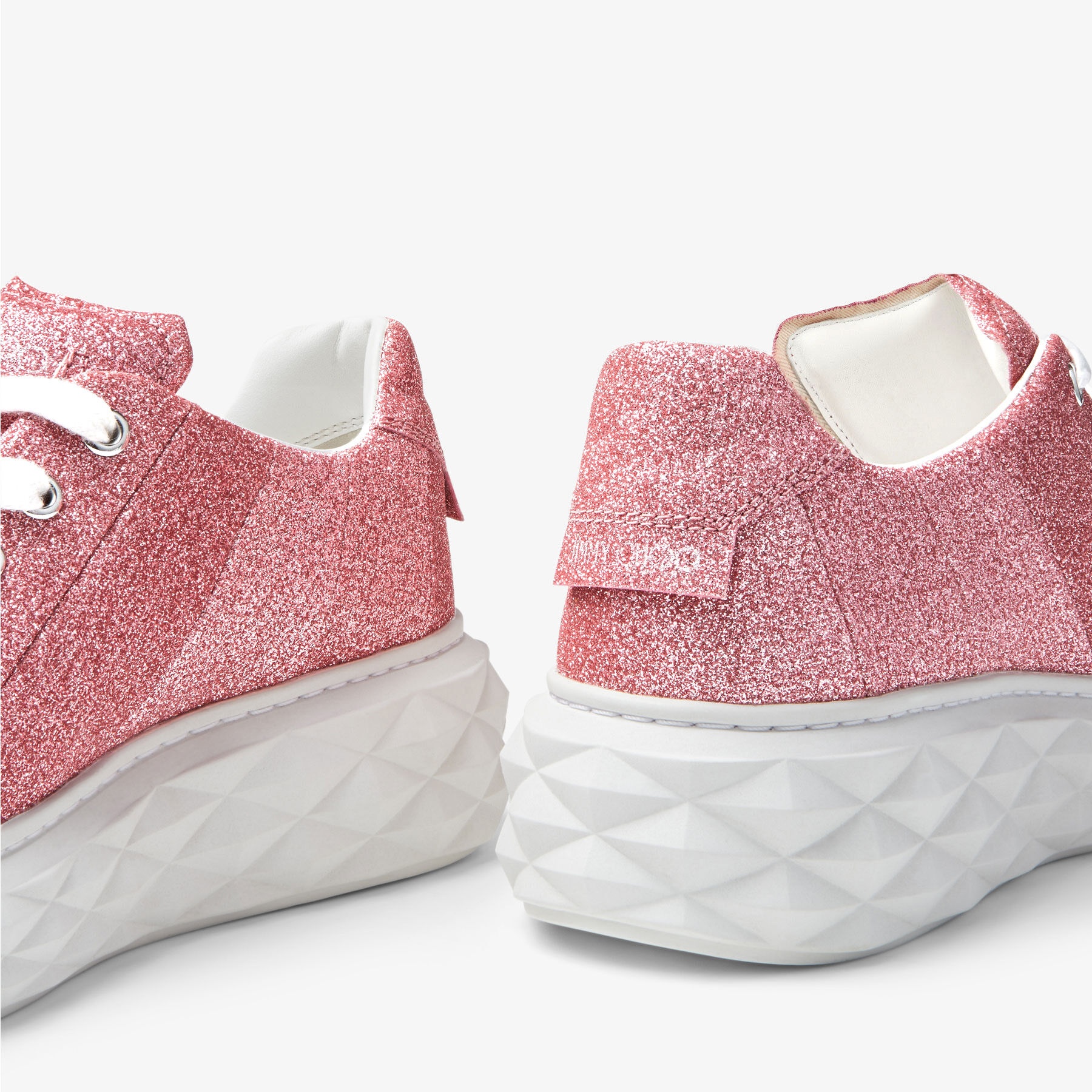 Diamond Light Maxi/F
Glitter Pink Nappa Leather Low-Top Trainers with Platform Sole - 4