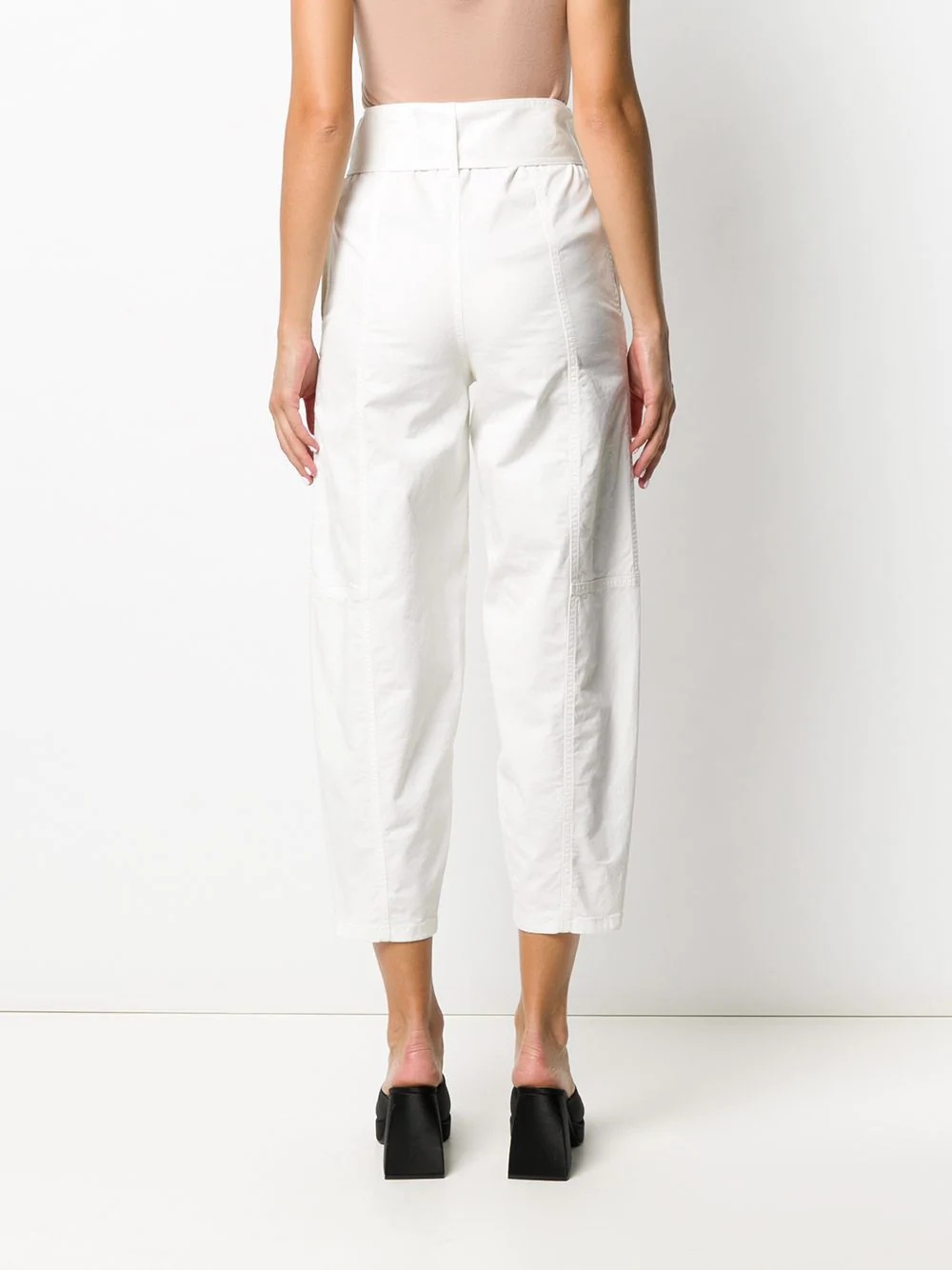 high-waist belted tapered trousers - 4