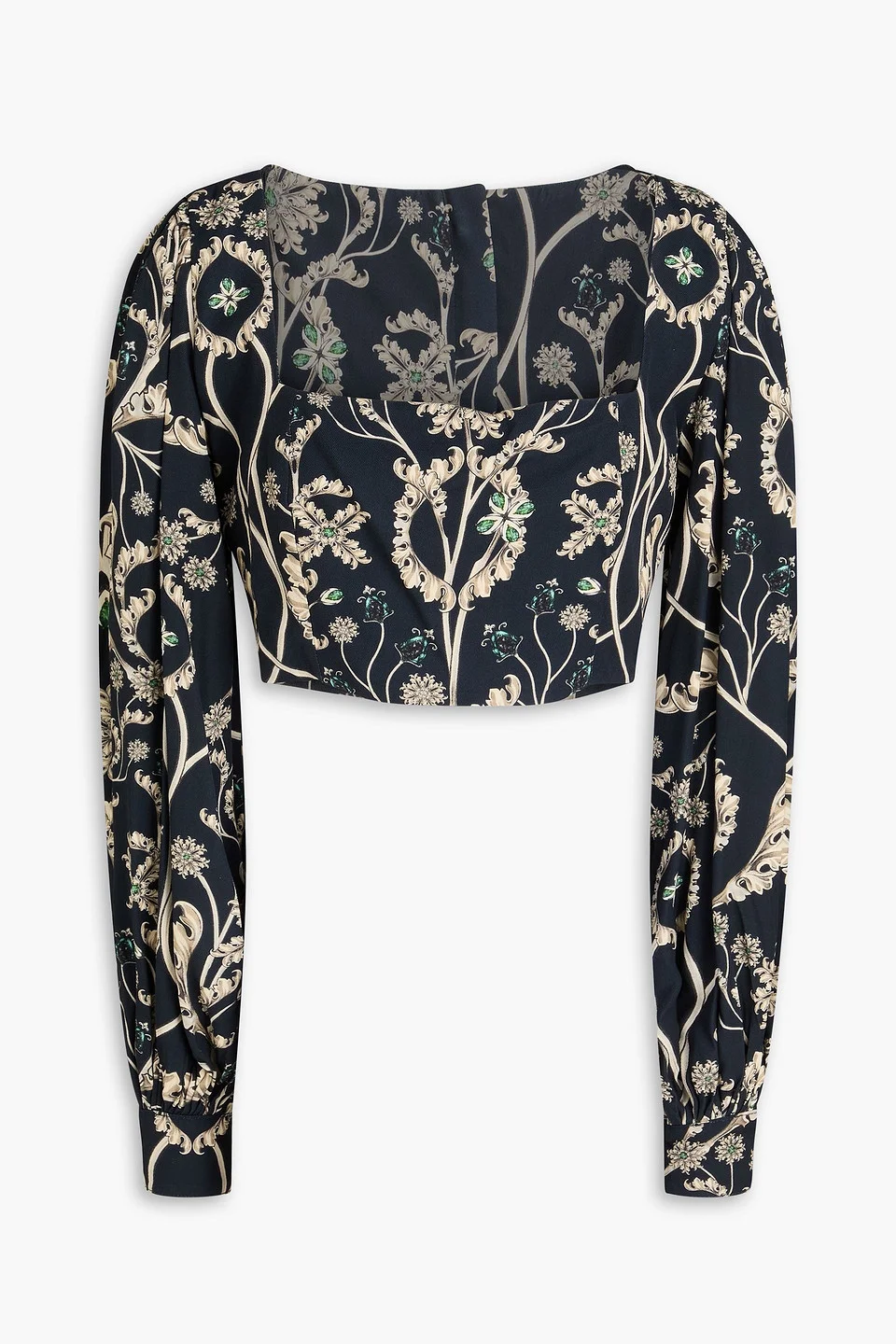 Pera Gema cropped printed twill top - 1