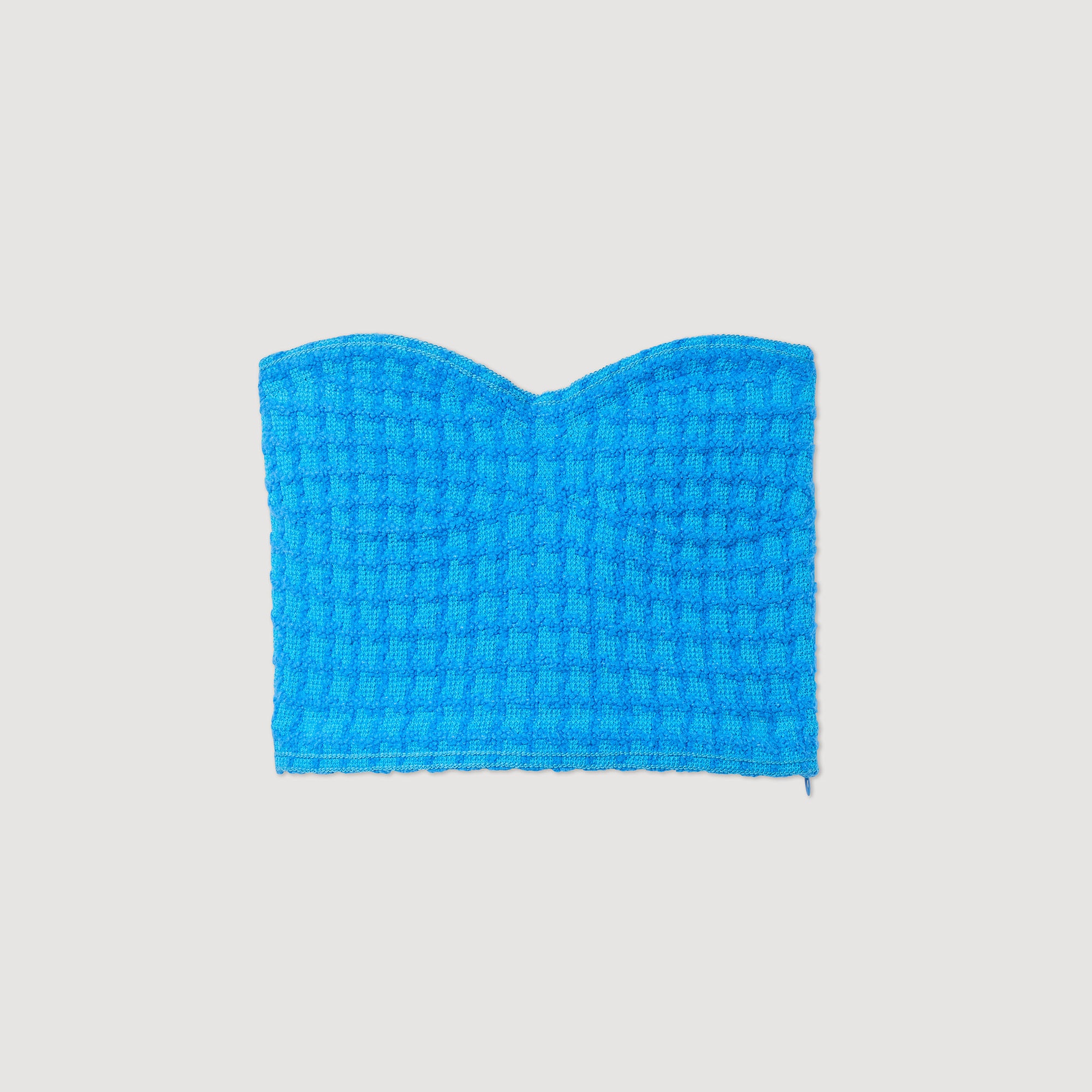 Cropped tweed bustier - 1