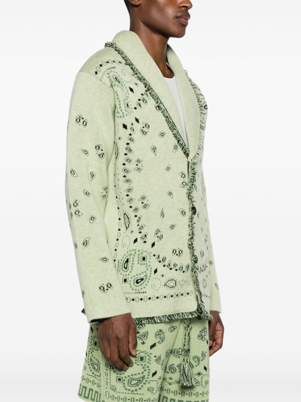 bandana-jacquard cashmere cardigan - 3