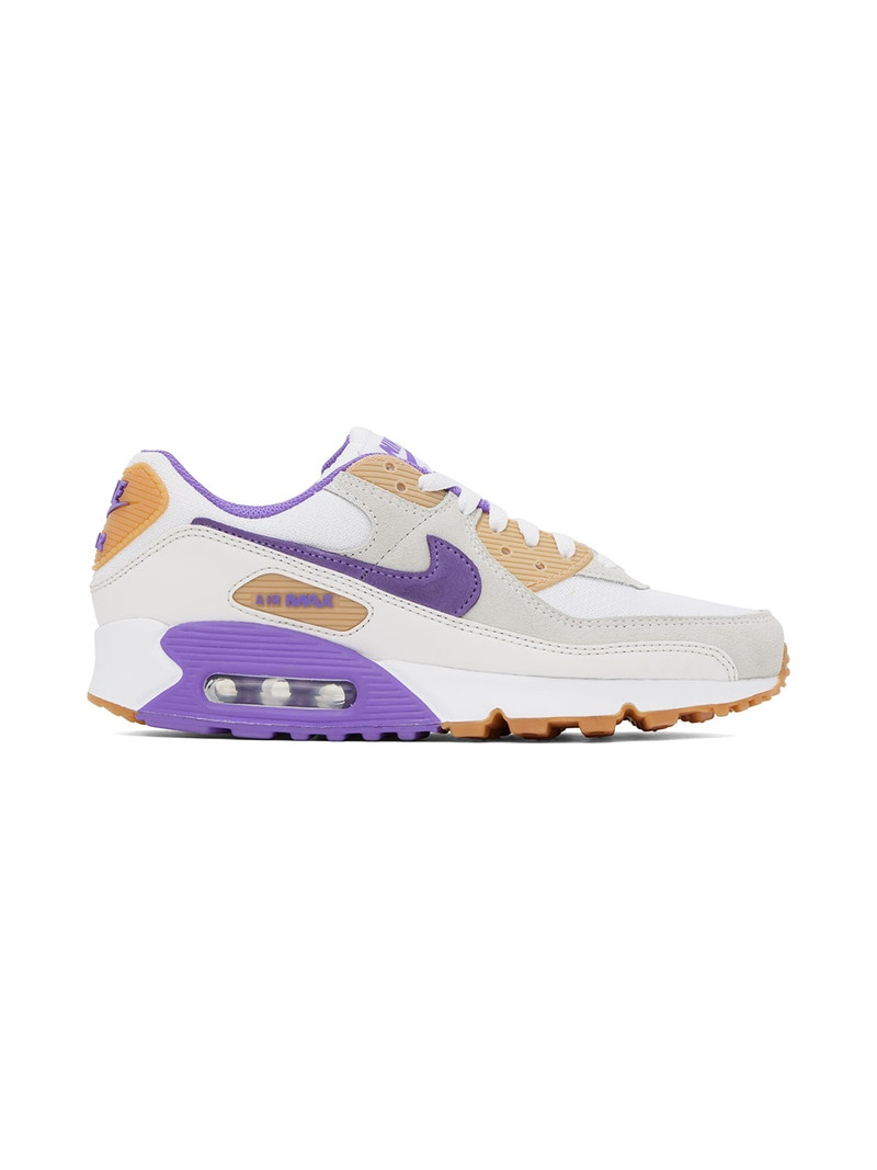 White & Purple Air Max 90 Sneakers - 1