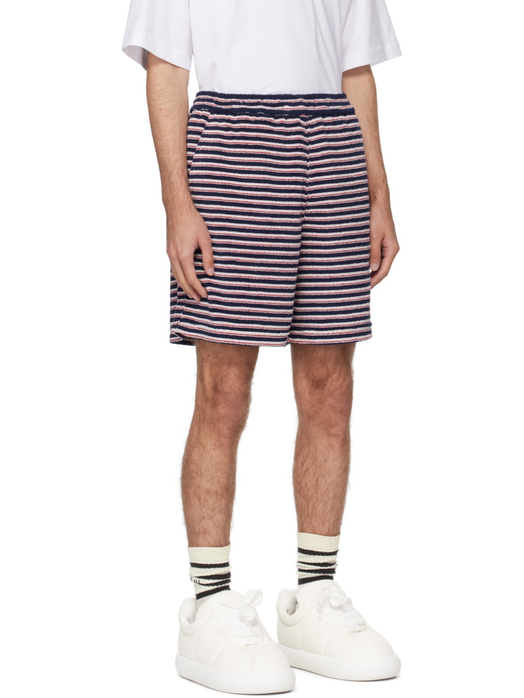 Navy Striped Shorts - 2