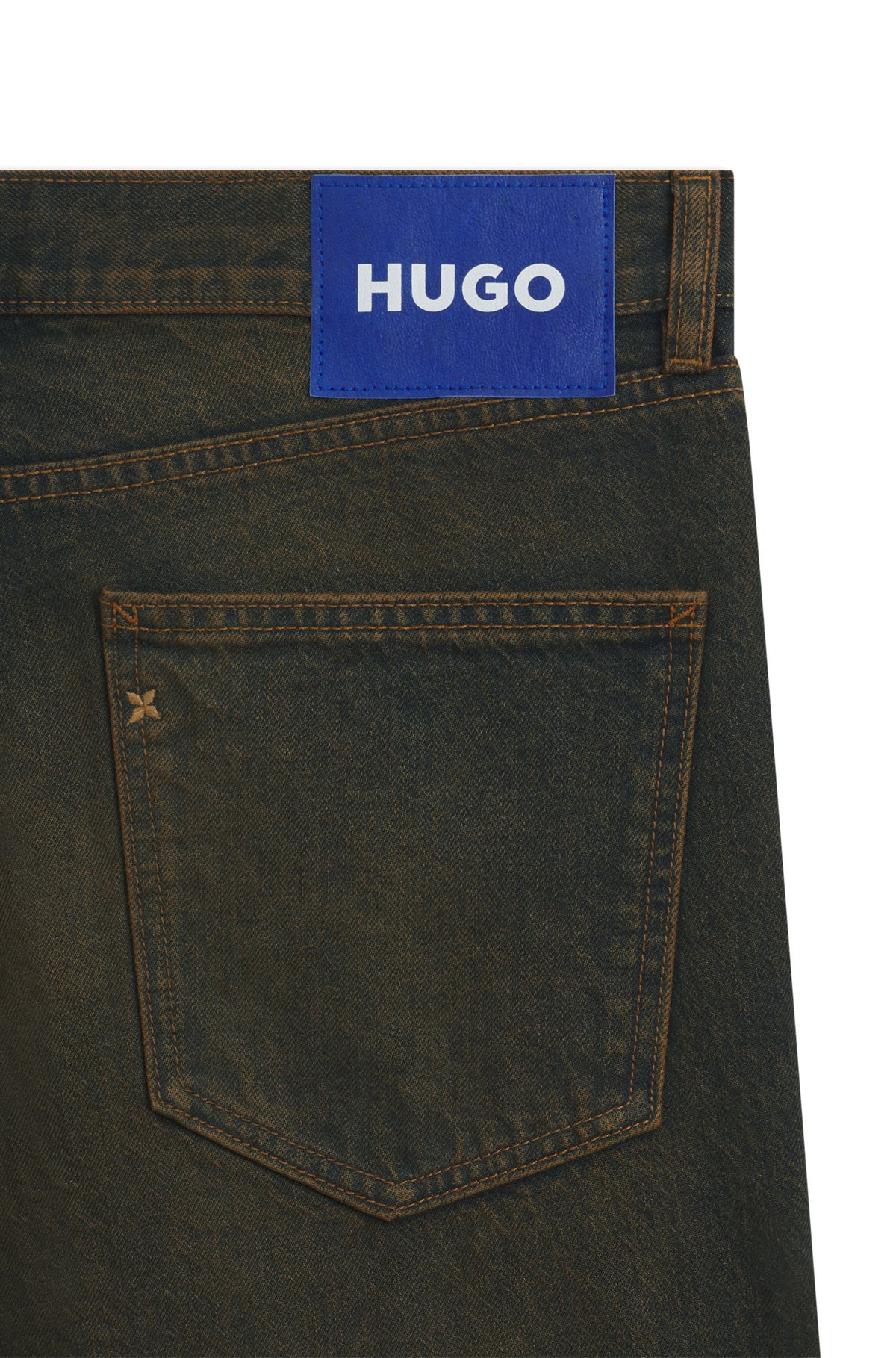 REGULAR-FIT JEANS IN GREEN-CAST RIGID DENIM - 6