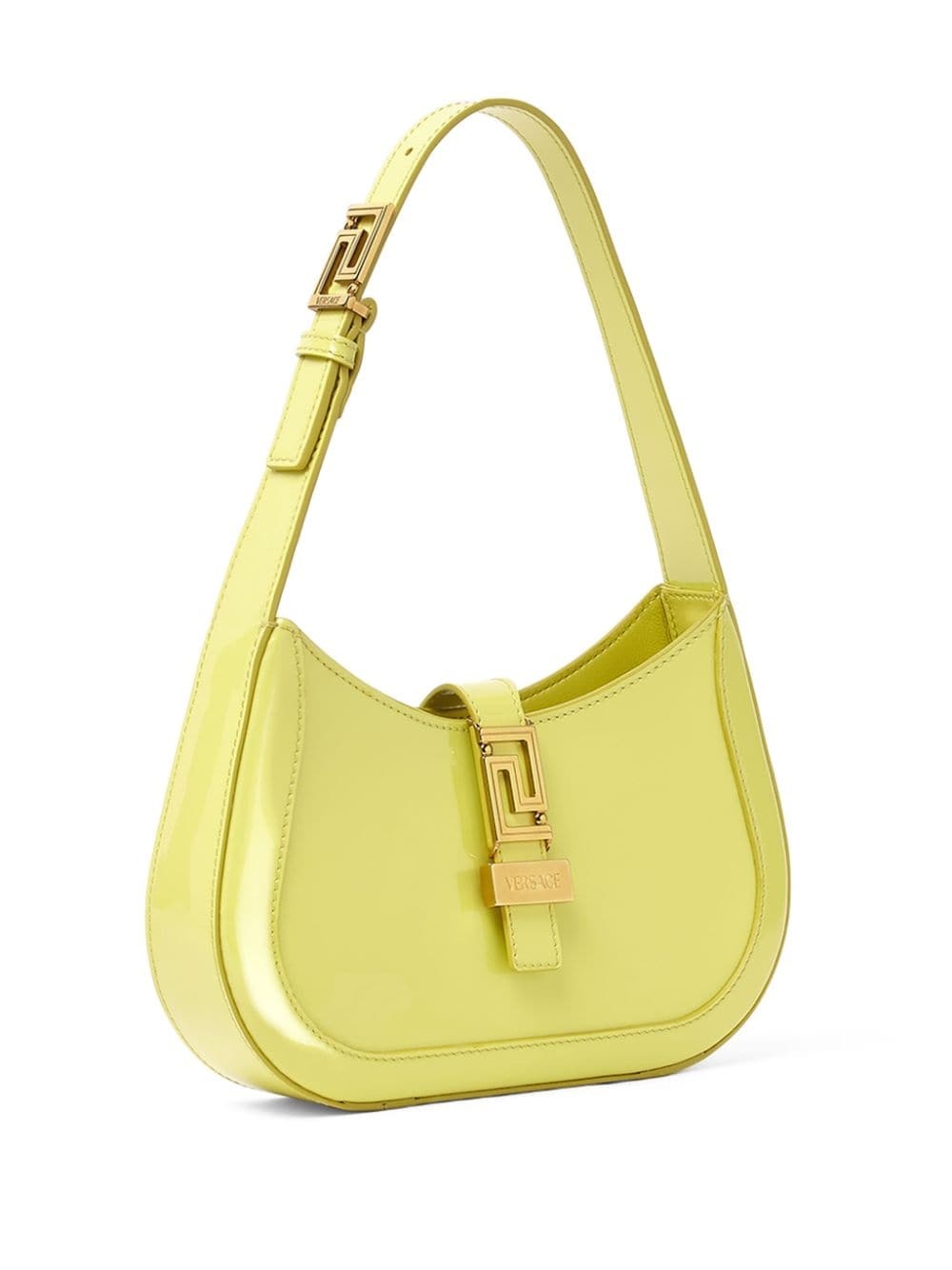 Greca-detail leather shoulder bag - 4