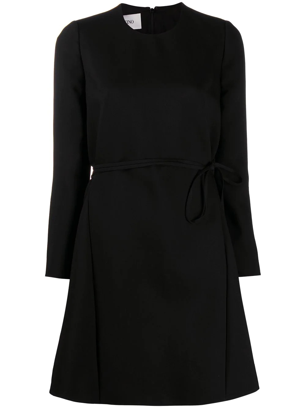 belted long-sleeve dress - 1