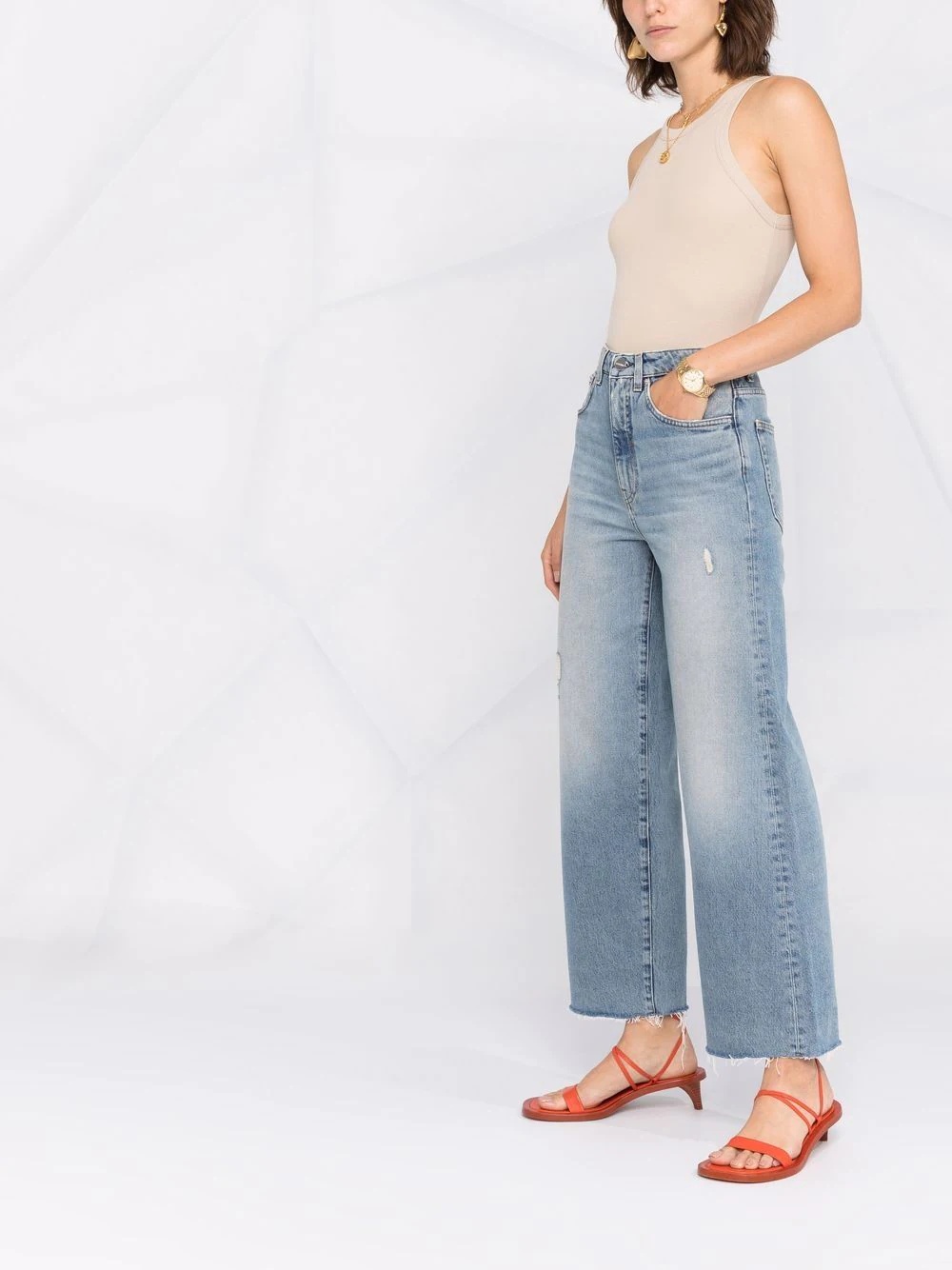wide-leg organic jeans - 6