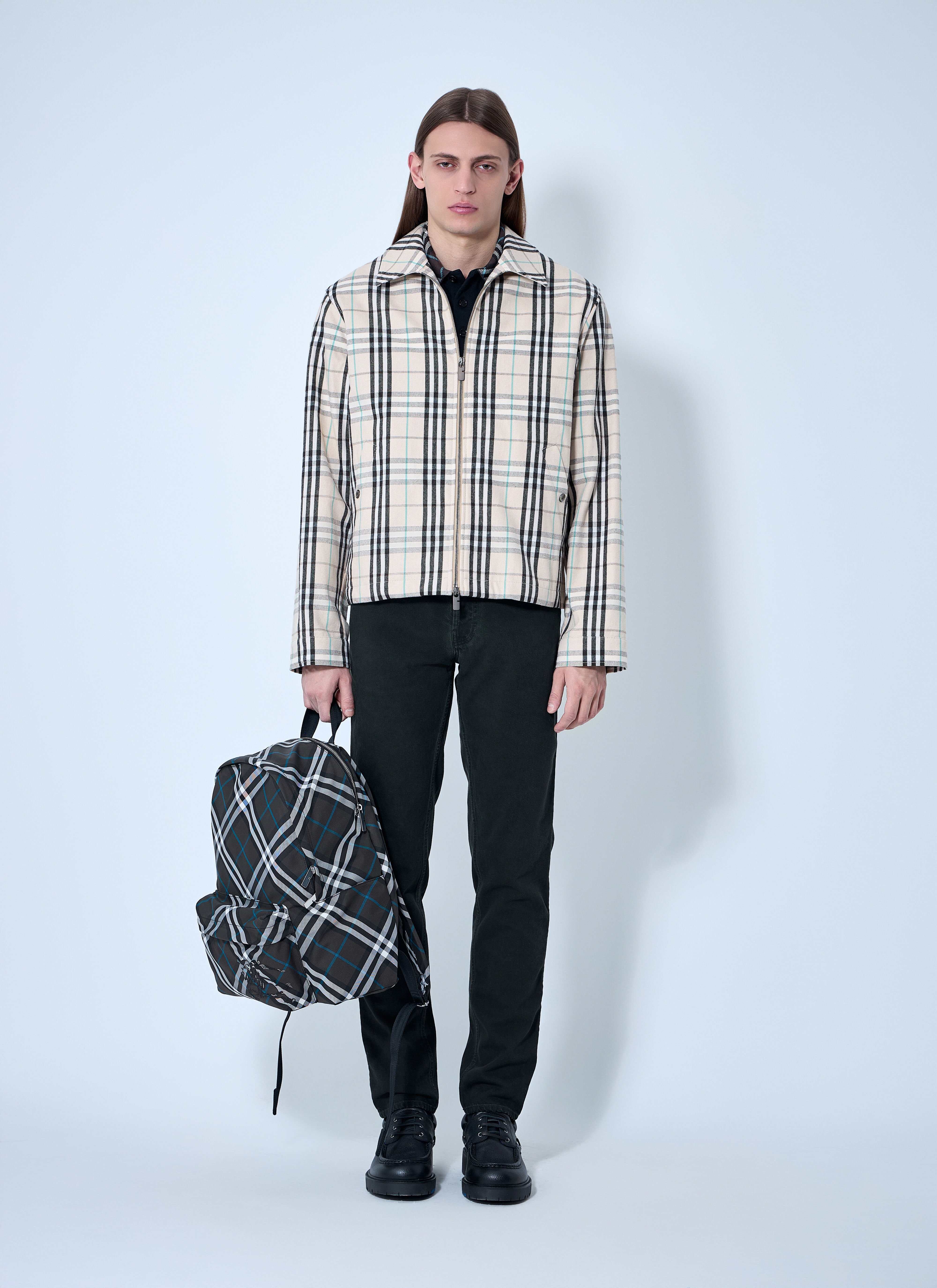 Check Cotton Harrington Jacket - 2