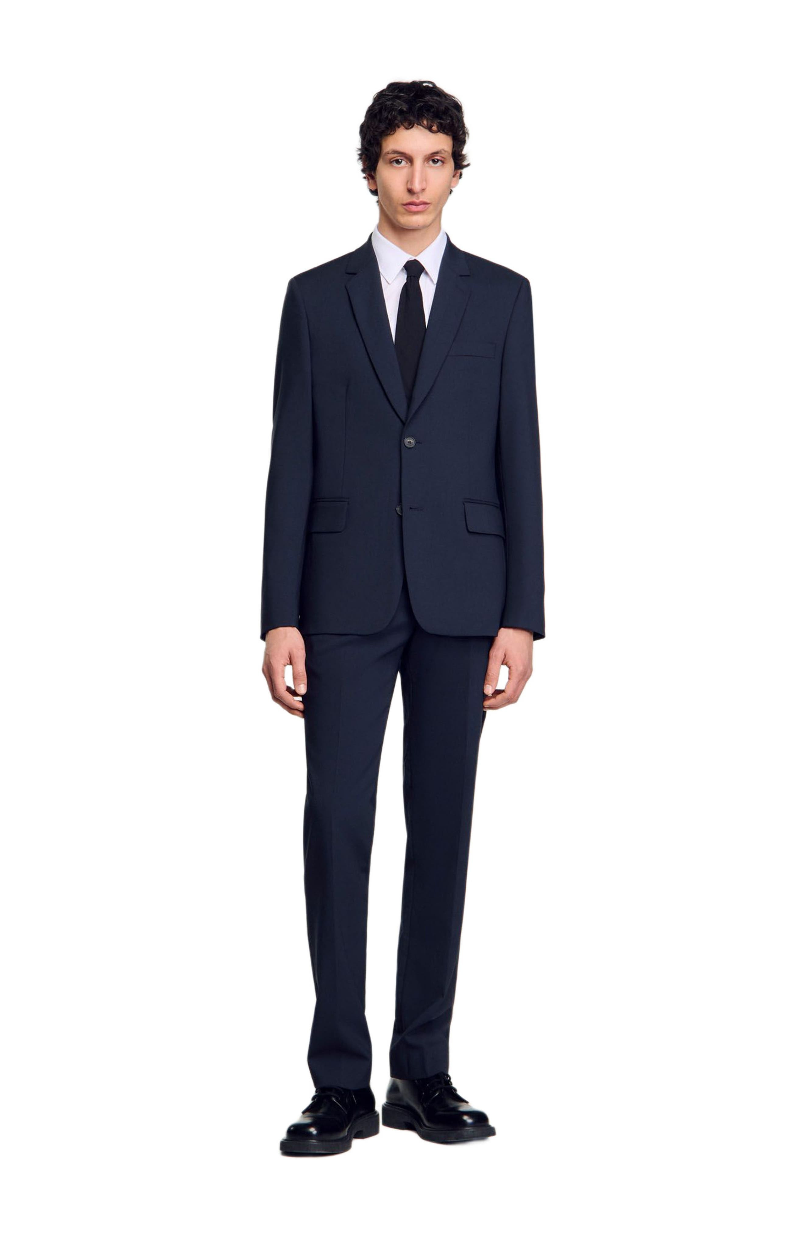 SANDRO Wool suit jacket in Midnight Blue at Nordstrom - 3
