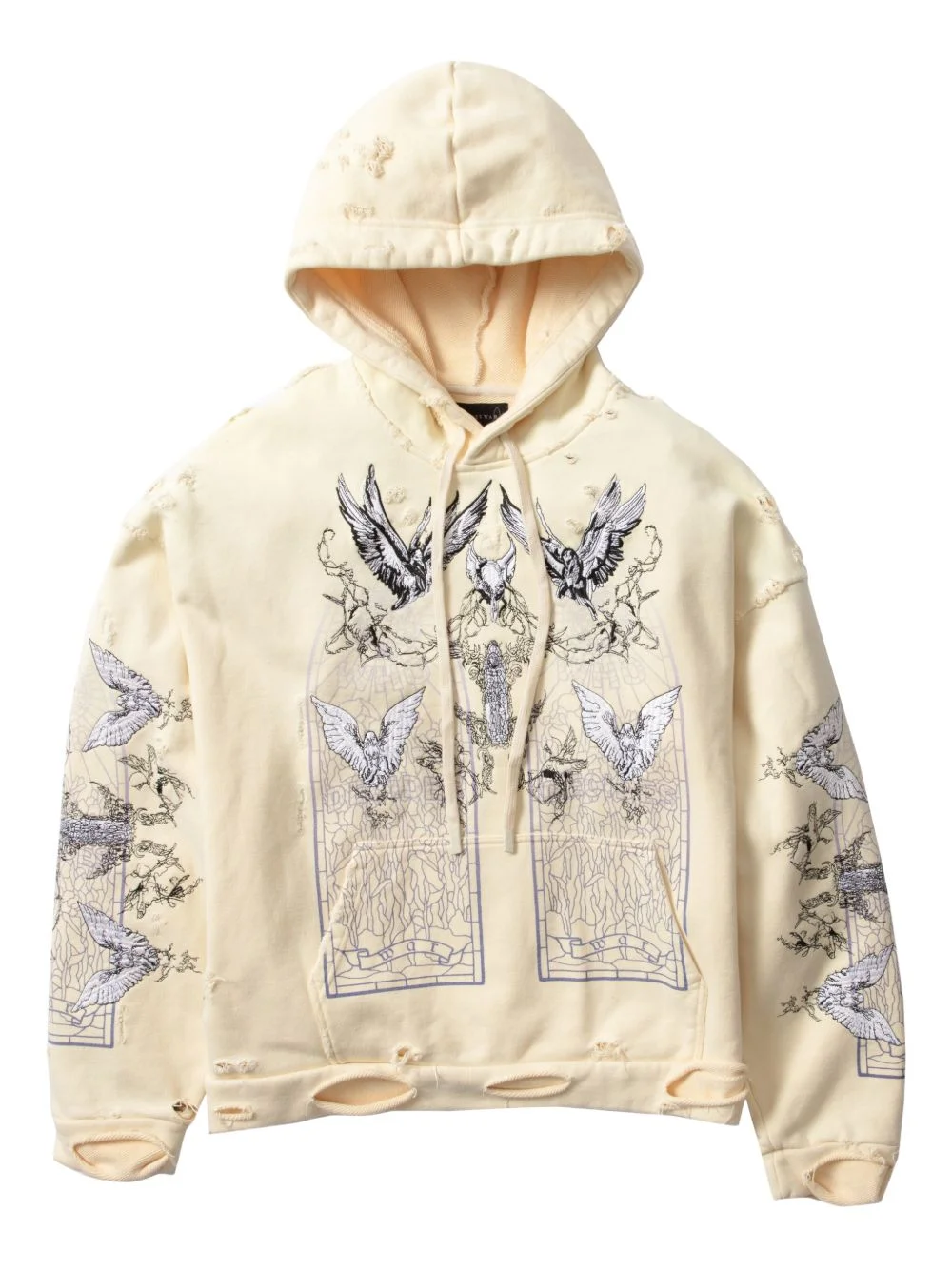 distressed graphic hoodie - 1