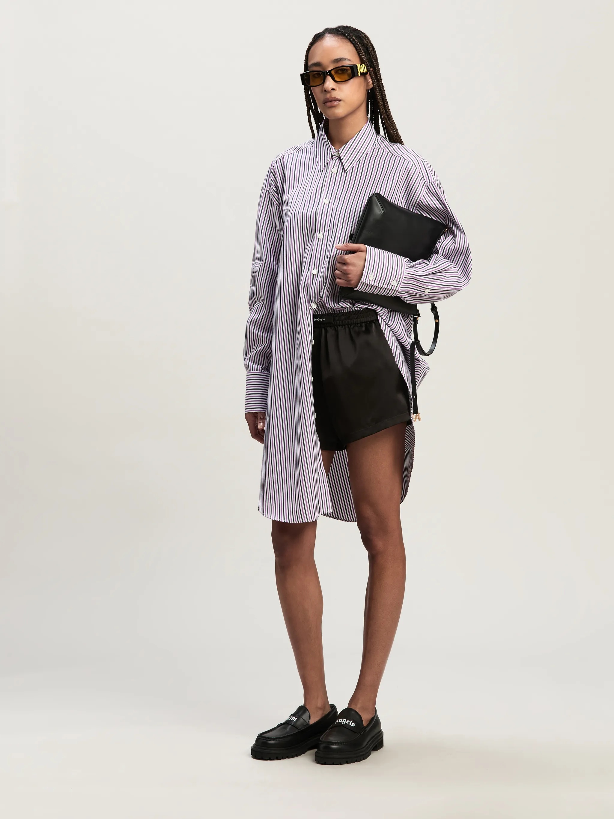 Curved Logo stripe Shirtdress - 2