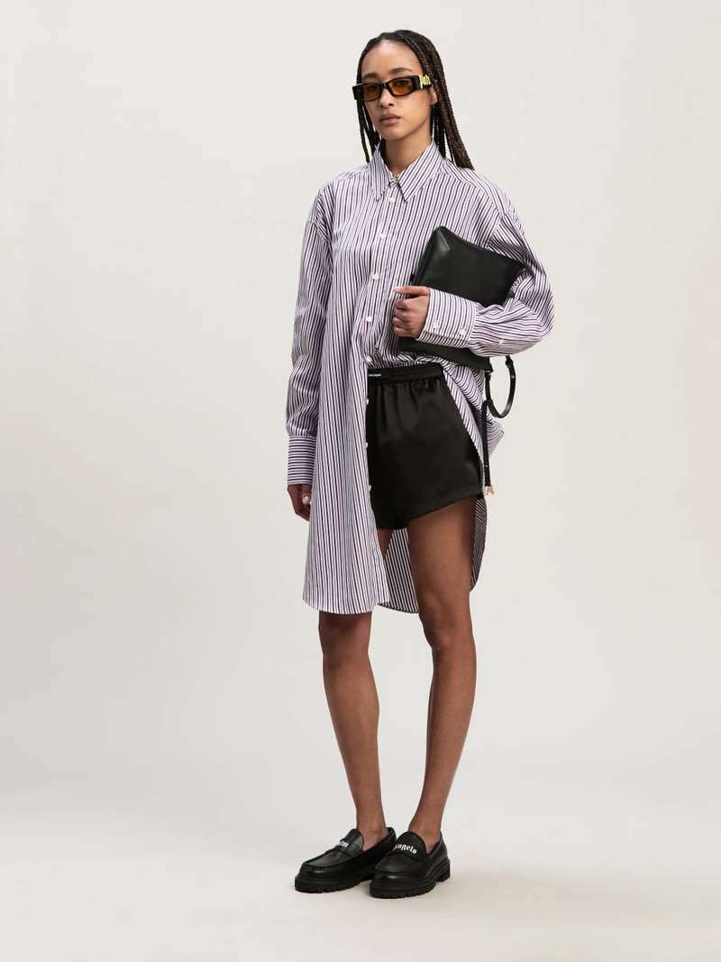 Palm Angels Curved Logo stripe Shirtdress outlook