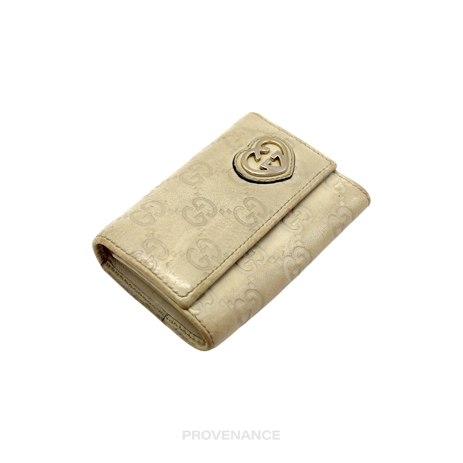 Gucci GG Heart 6 Key Holder - Cream Guccissima Leather - 4