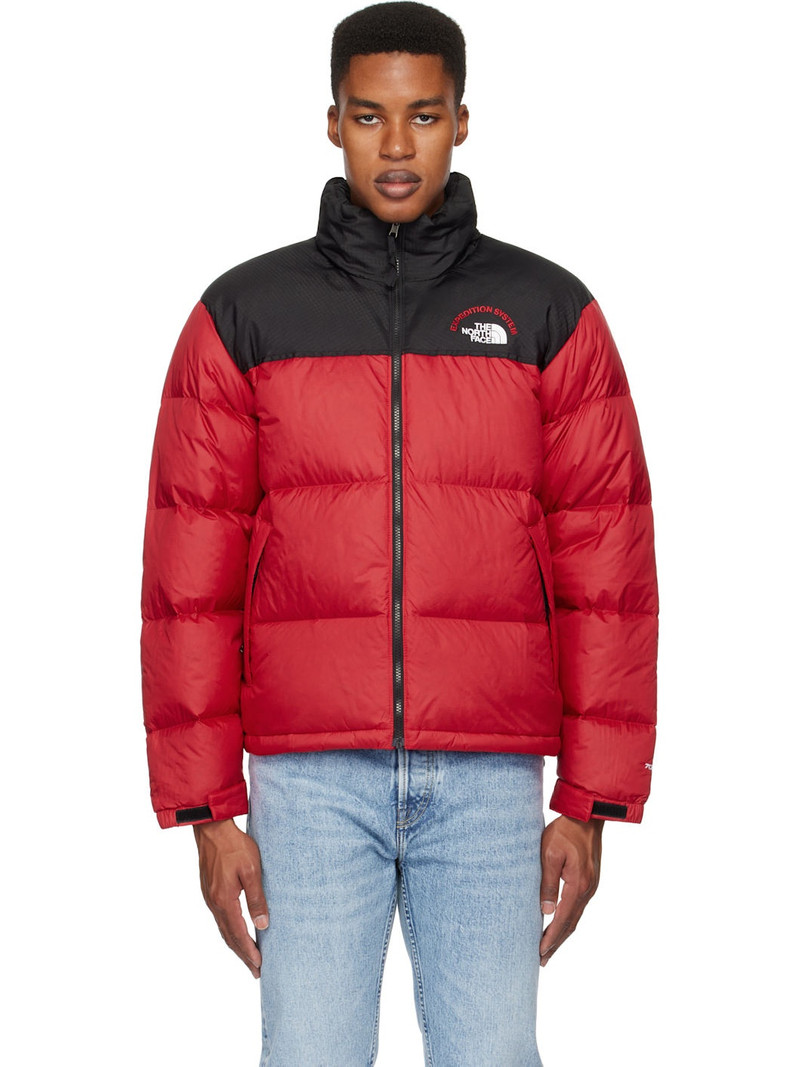 Red & Black 1996 Retro Nuptse Down Jacket - 1