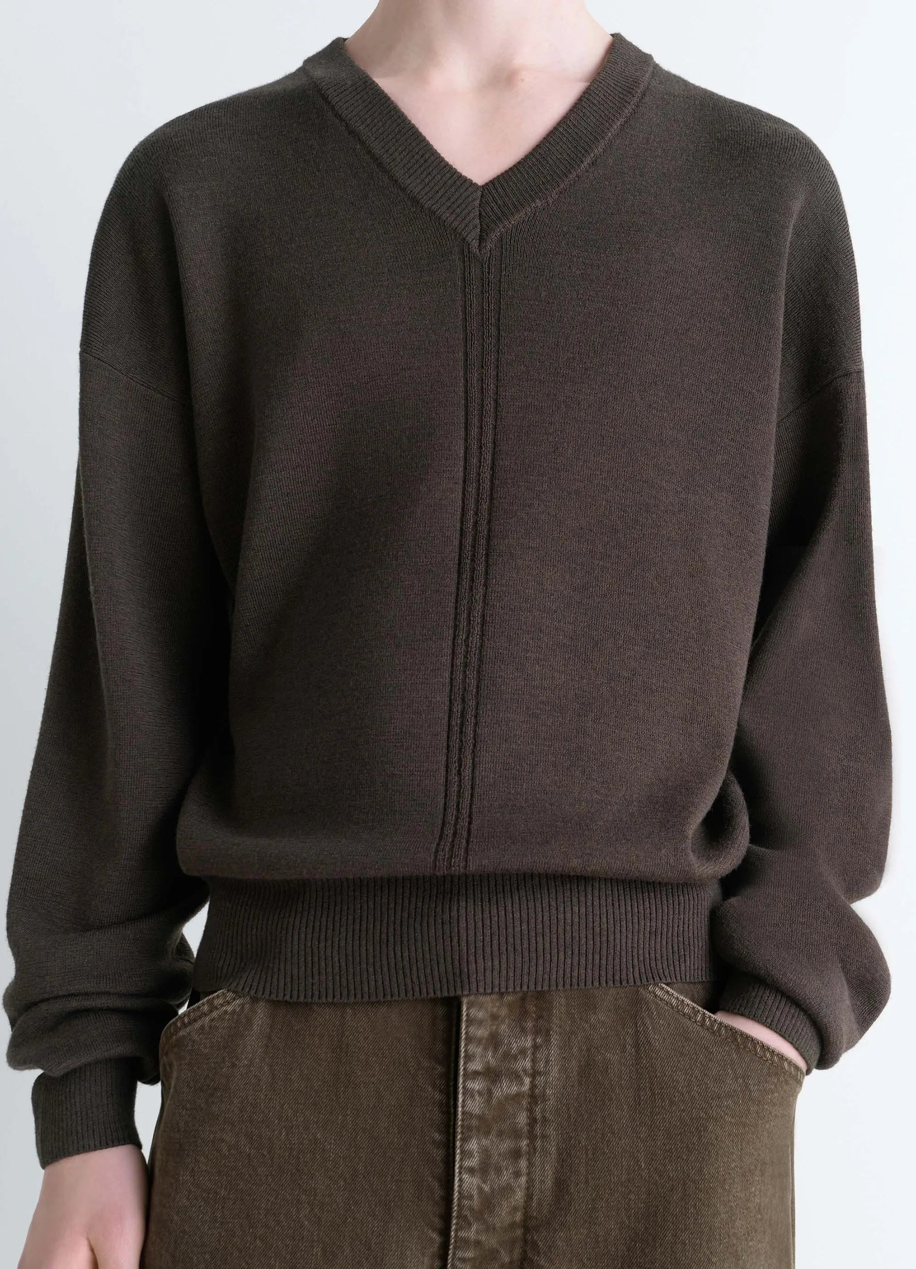 V NECK SWEATER - 4