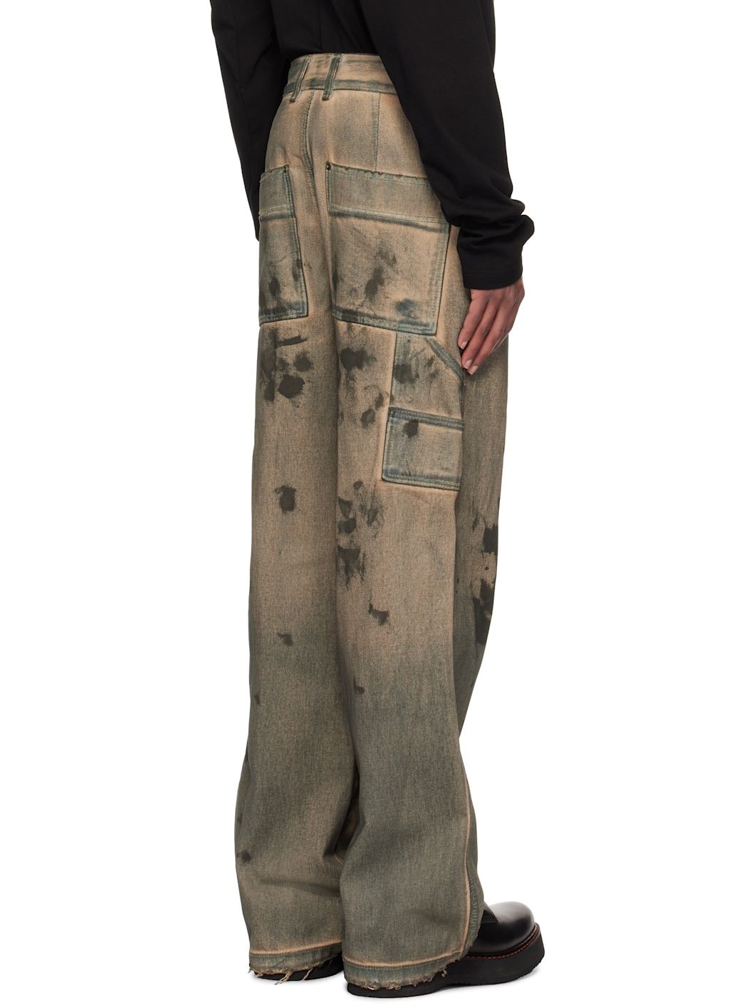 Gray & Beige Carpenter Jeans - 3