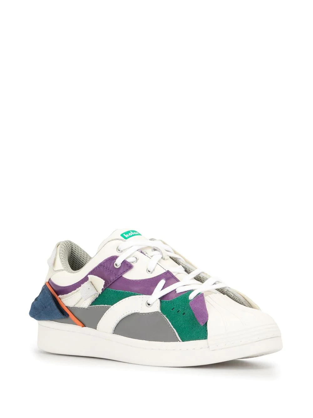 patchwork panel sneakers - 2