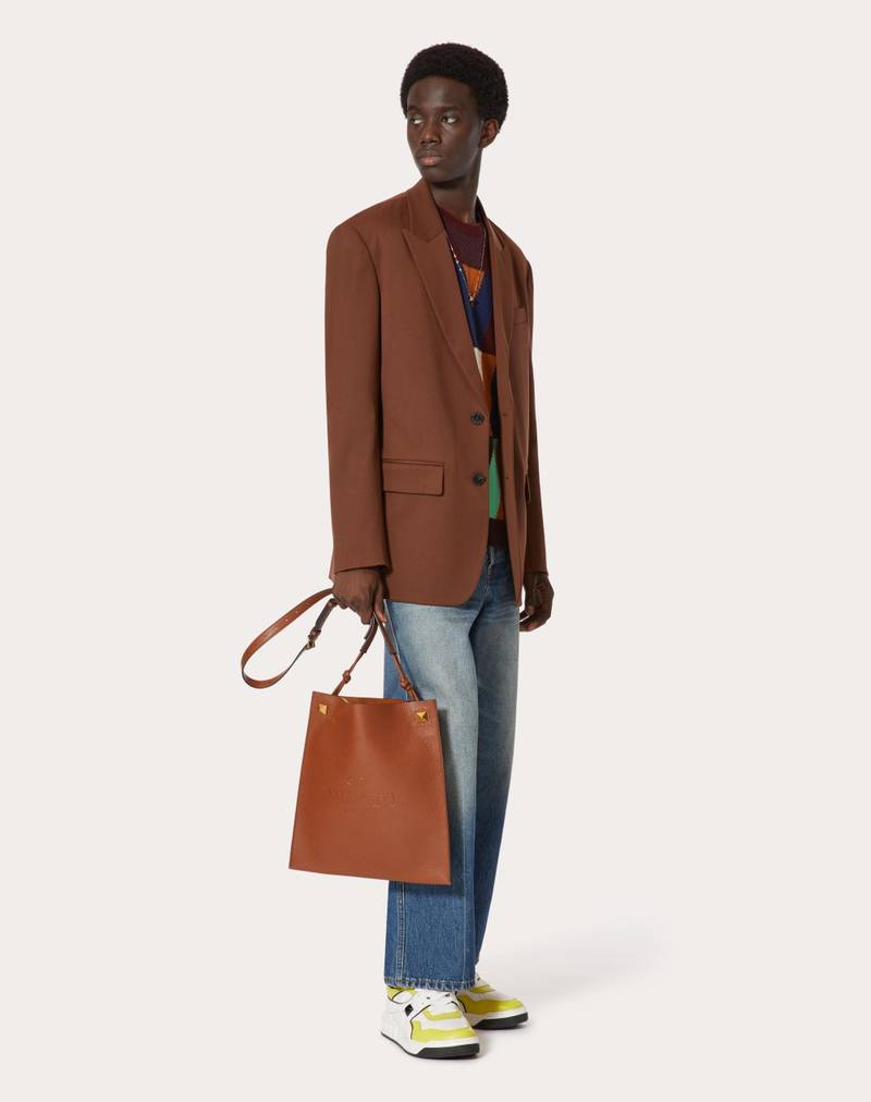 Valentino SINGLE-BREASTED JACKET WITH OPTICAL VALENTINO PRINT LINING outlook