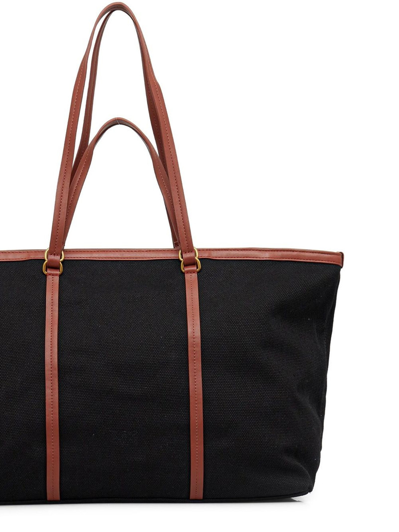 PINKO medium logo-patch leather-trimmed tote bag outlook