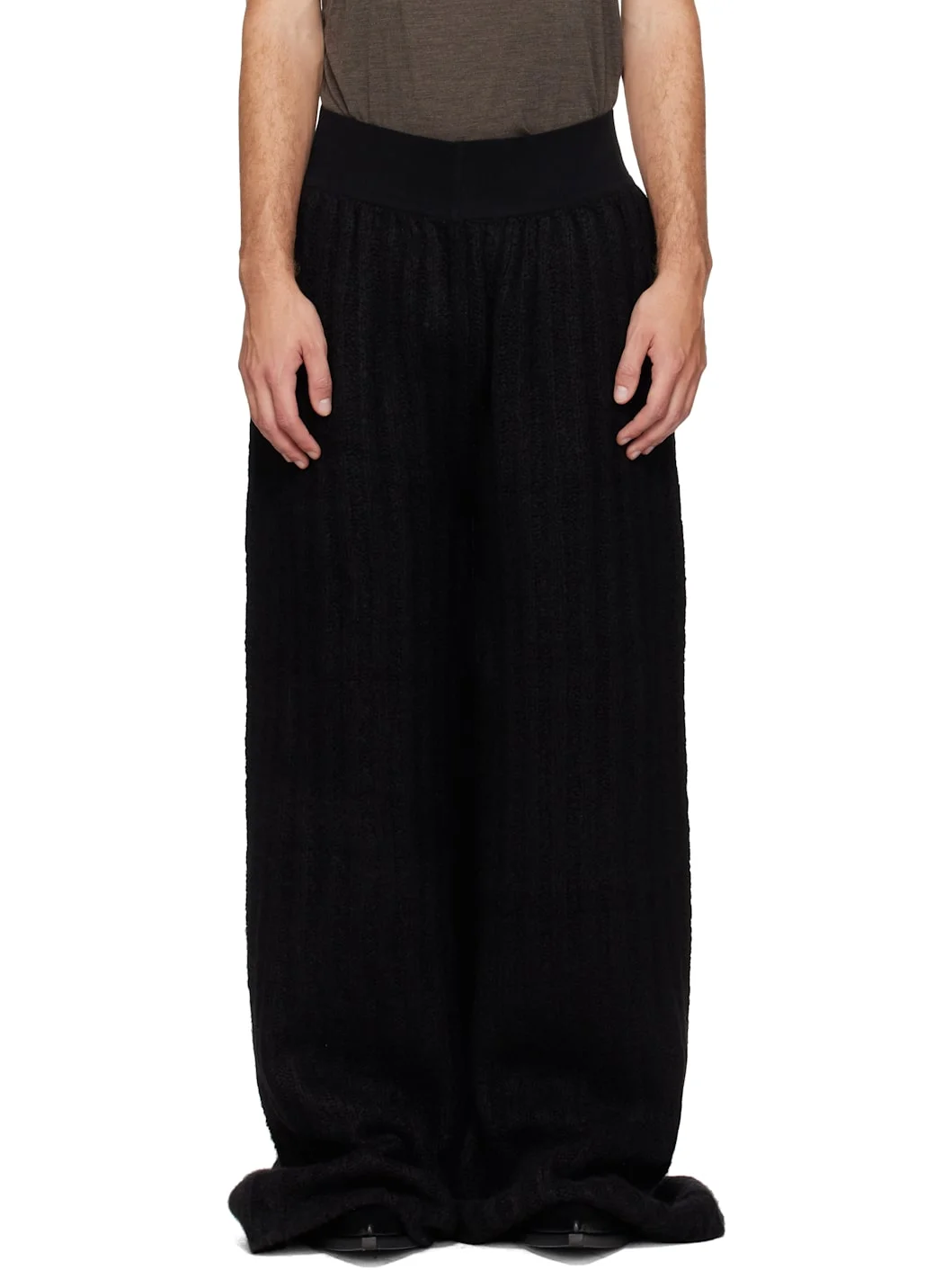 Black Tower Rib Lounge Pants - 1