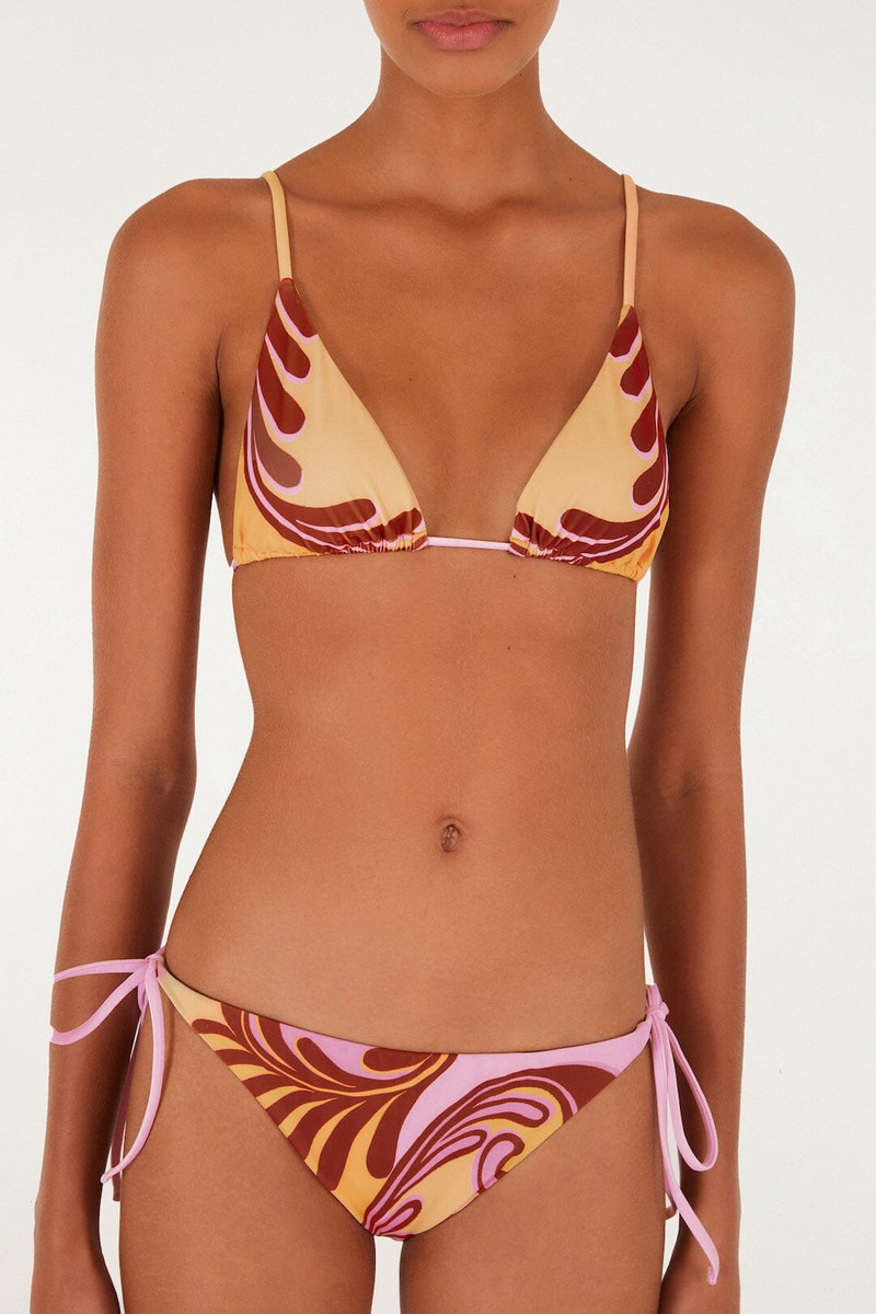 Soft Yellow Arabesc Triangle Bikini Top 4