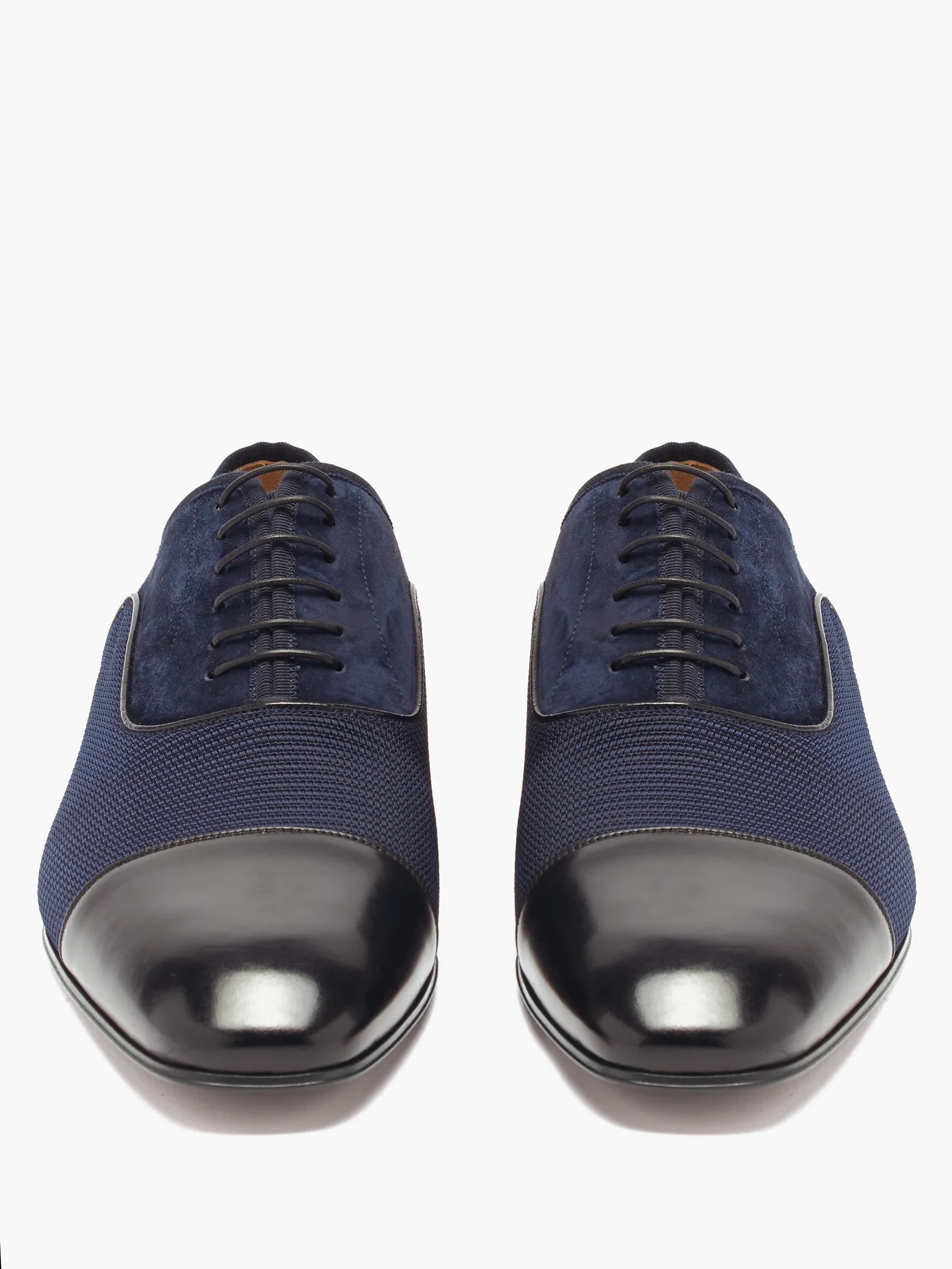 Greggo panelled leather and suede oxford shoes - 5