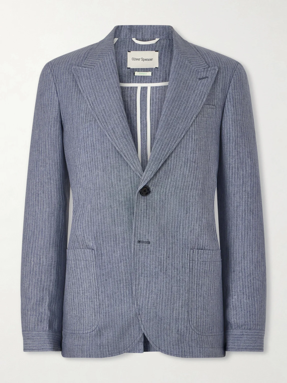 Wilkins Pinstriped Linen Suit Jacket - 1